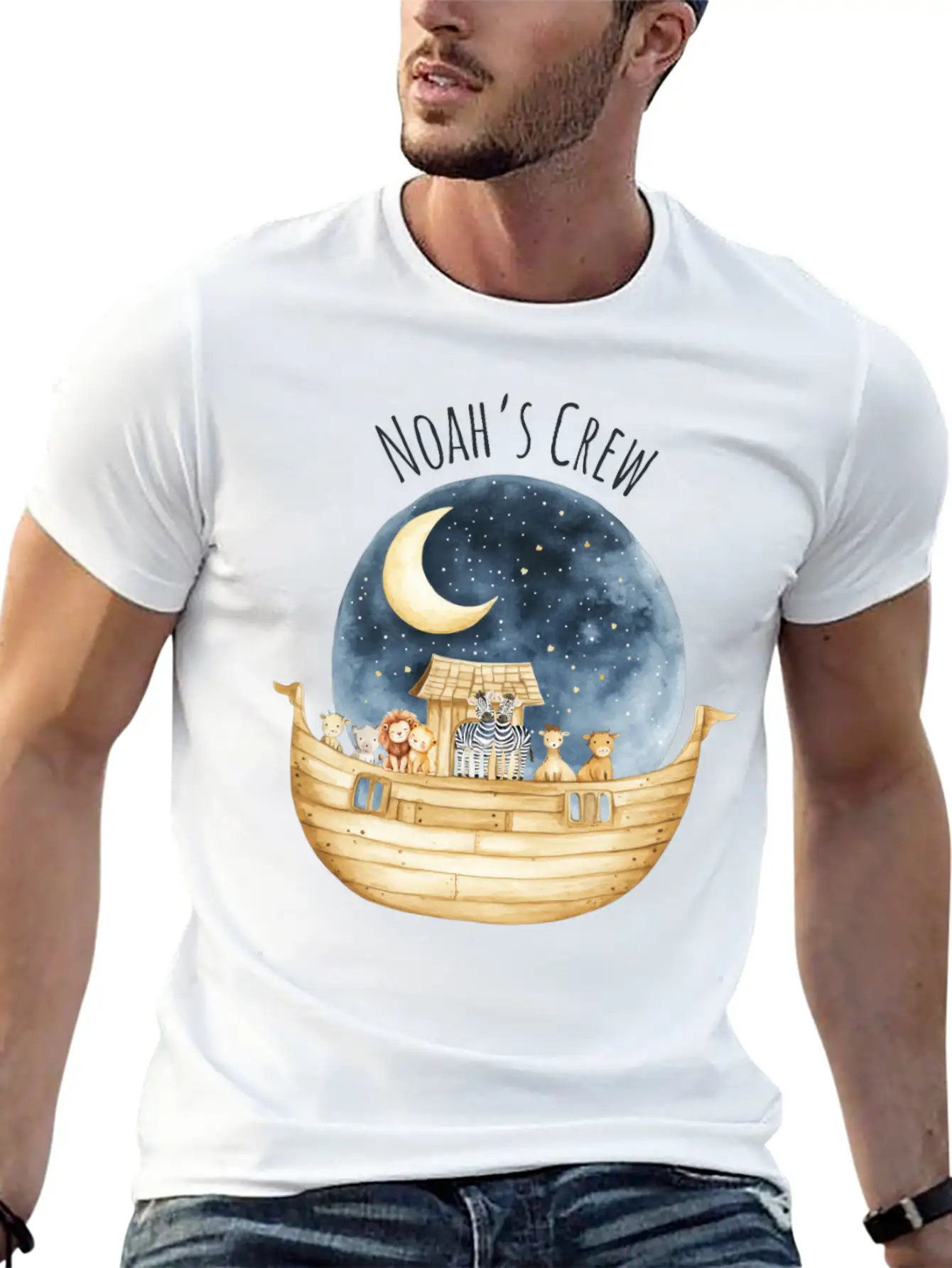 Noah's Crew Unisex Short Sleeve Soft Cotton T-Shirt – Casual Everyday Wear