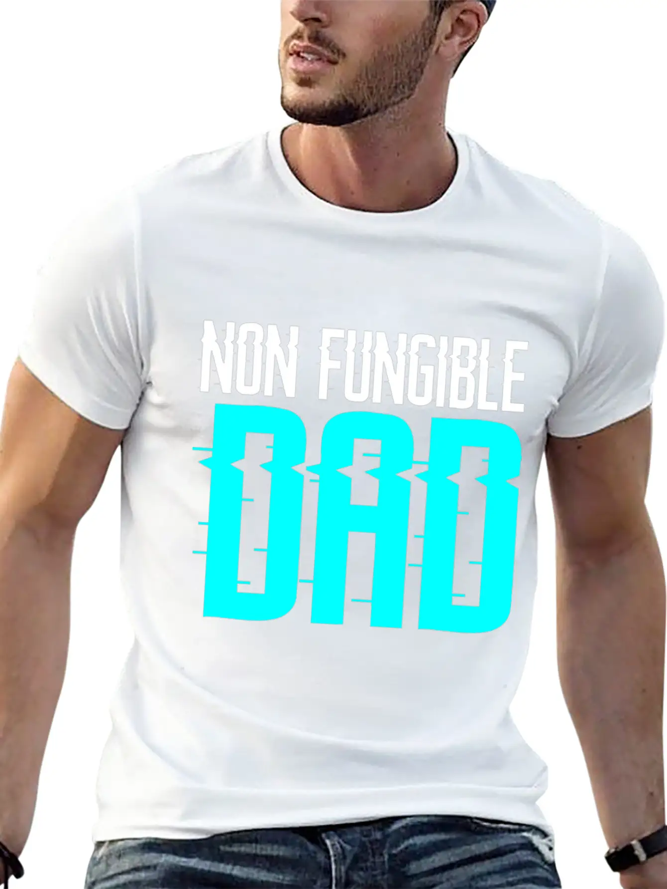 Non Fungible Dad Design For Funny NFT Lover Dad Unisex Short Sleeve Soft Cotton T-Shirt – Casual Everyday Wear