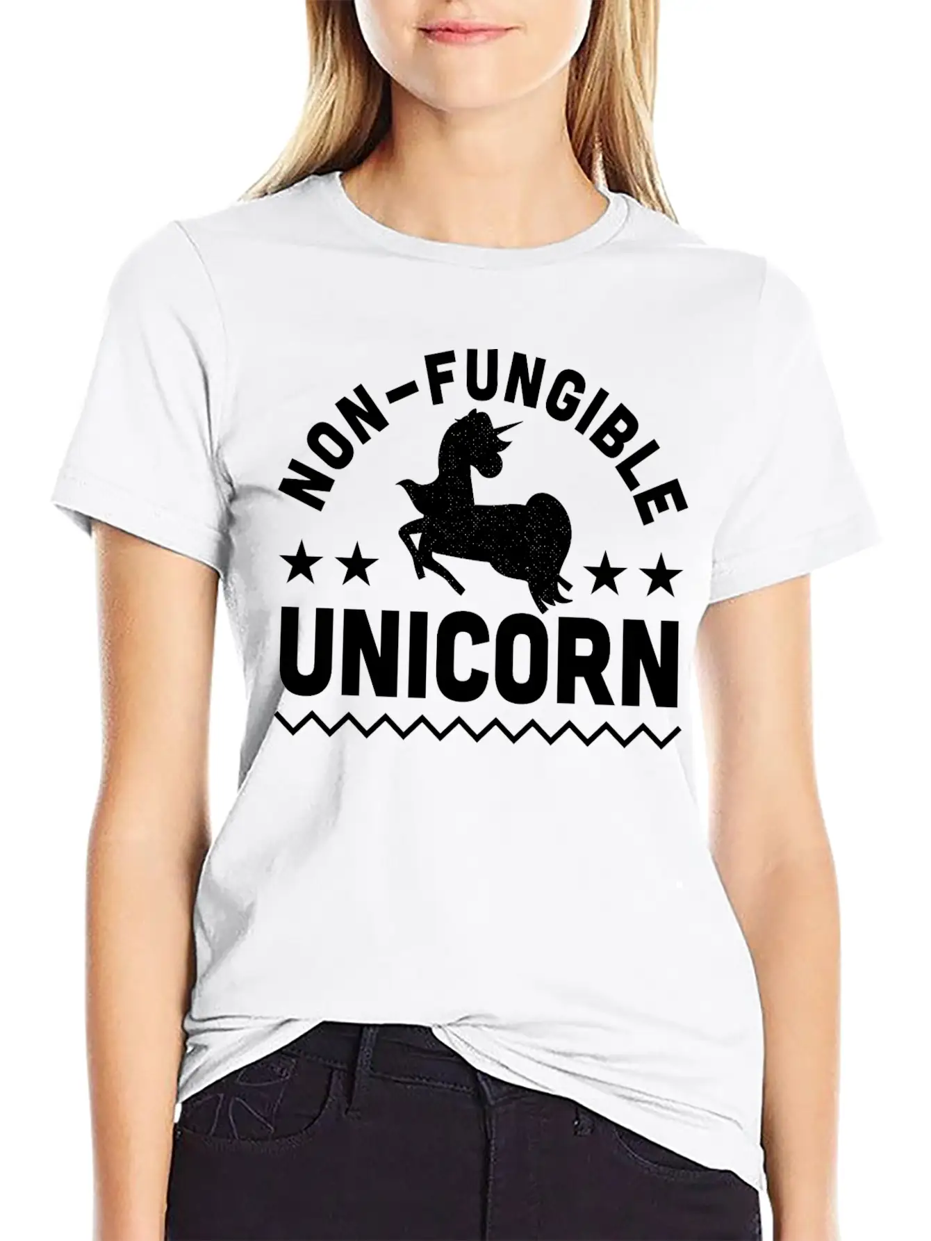 Non-Fungible Unicorn NFT Crypto Art Humor Stylish Everyday T-Shirt – Unisex Basic Cotton Tee