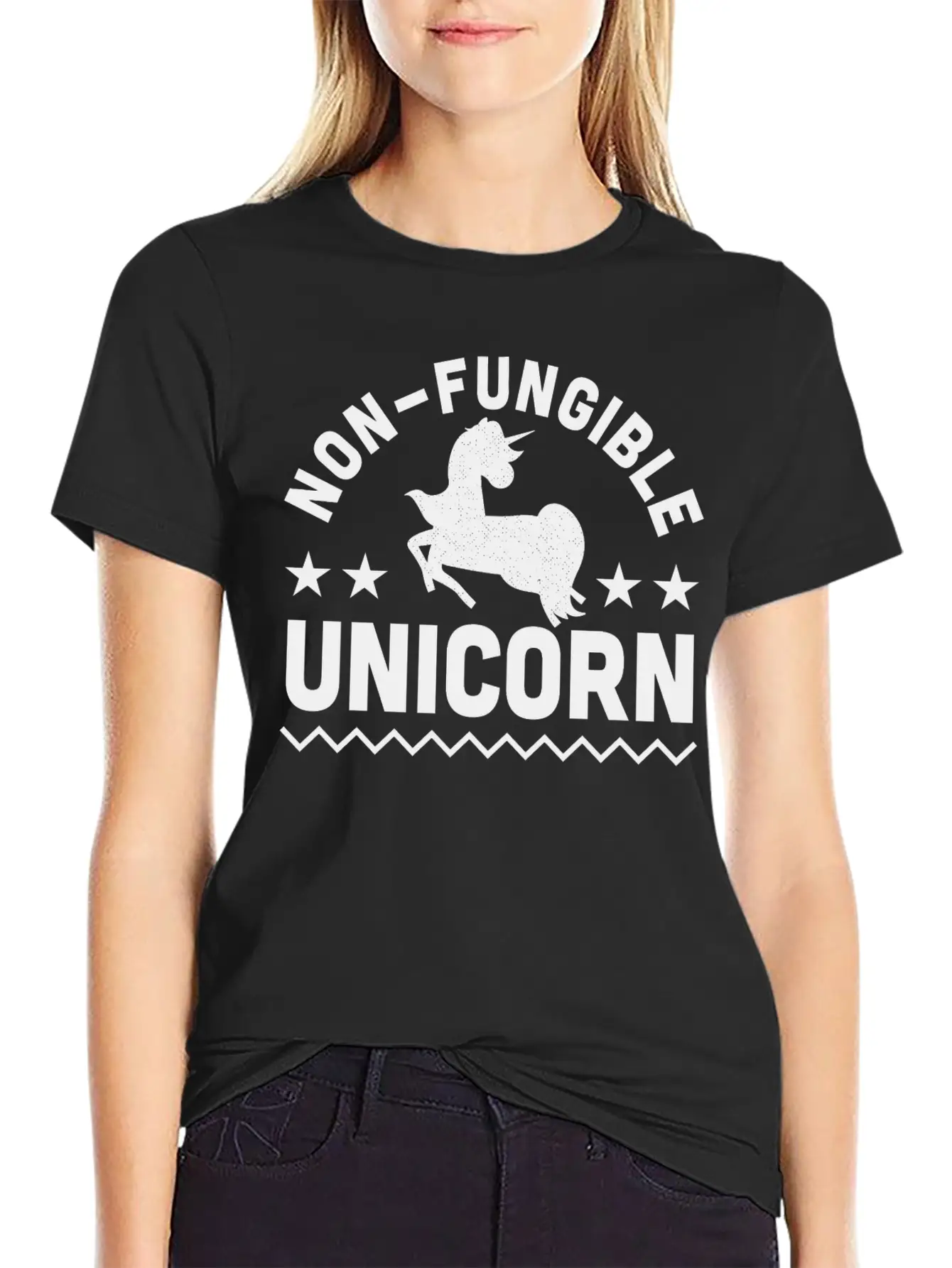 Non-Fungible Unicorn NFT Crypto Art Humor Stylish Everyday T-Shirt – Unisex Basic Cotton Tee