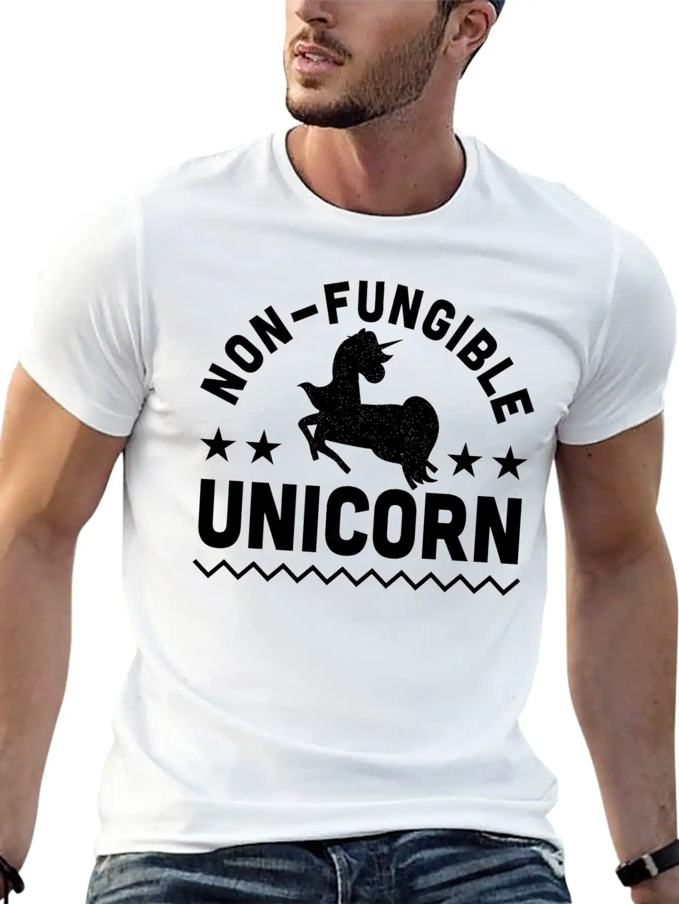 Non-Fungible Unicorn NFT Crypto Art Humor Stylish Everyday T-Shirt – Unisex Basic Cotton Tee