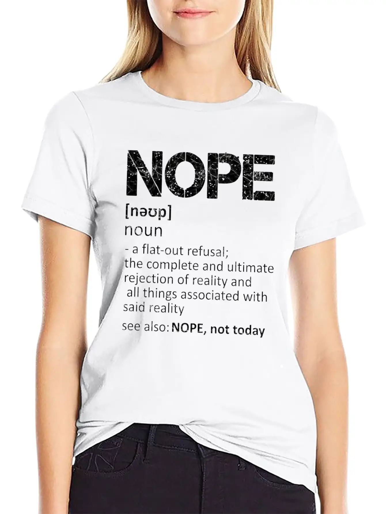 NOPE, Noun, Not Today Essential Unisex Summer Tee – Soft Cotton Casual Fit