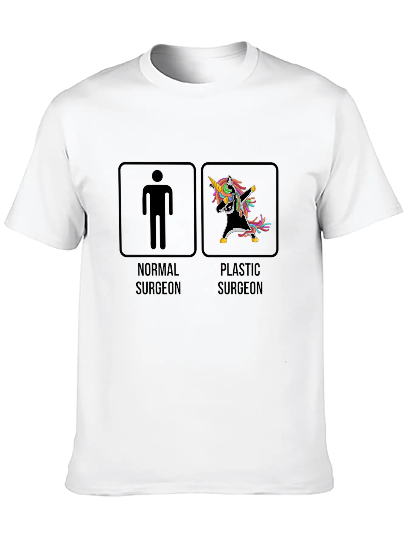 Normal Surgeon Plastic Surgeon Dabbing Unicorn Stylish Everyday T-Shirt – Unisex Basic Cotton Tee