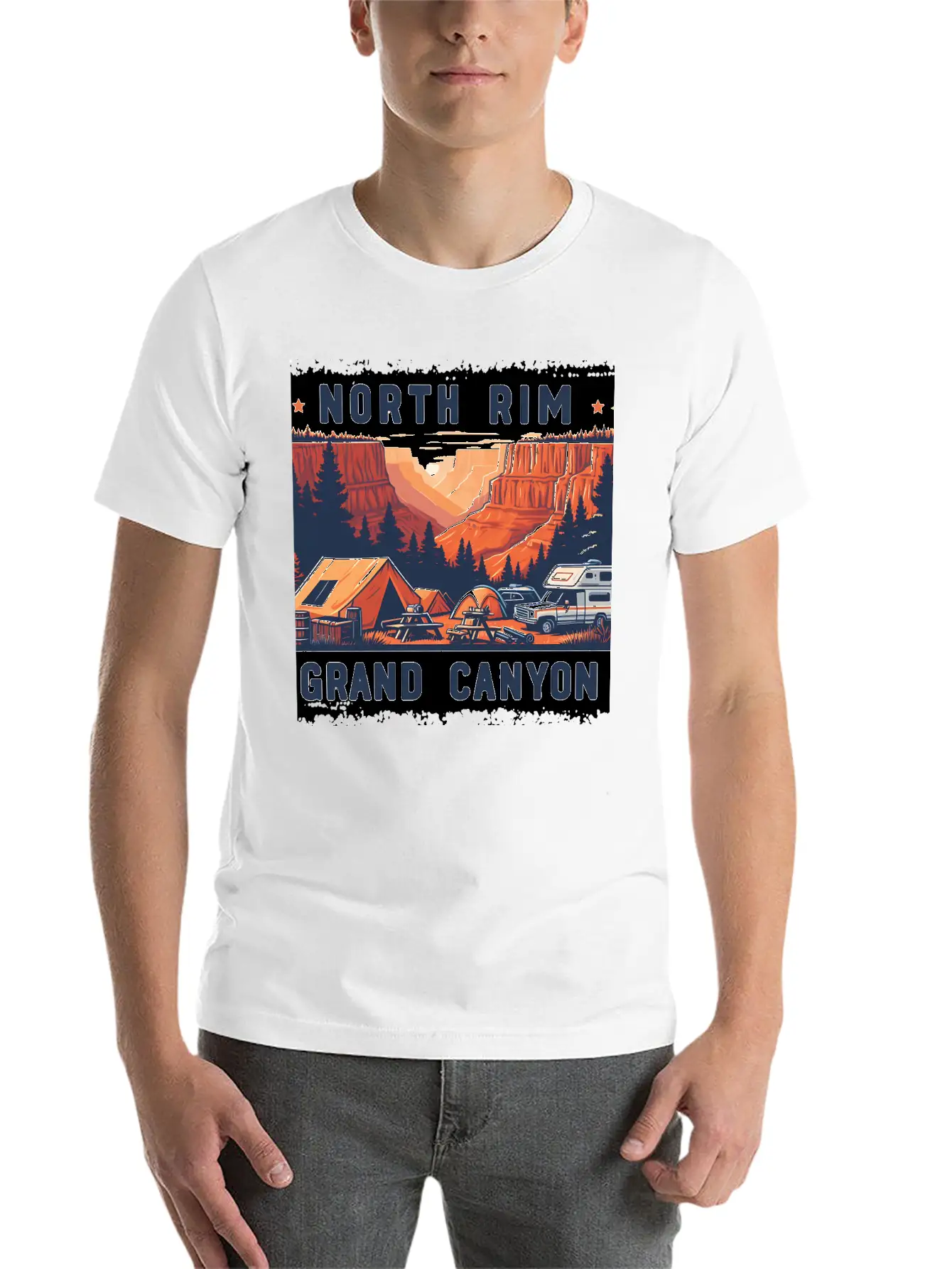 North Rim Grand Canyon Comfortable Minimalist Graphic Tee – Summer Style Essential