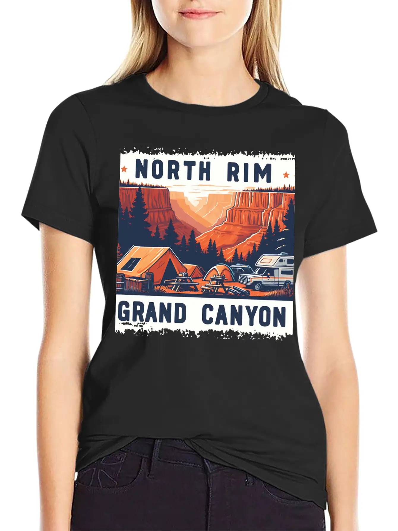 North Rim Grand Canyon Comfortable Minimalist Graphic Tee – Summer Style Essential