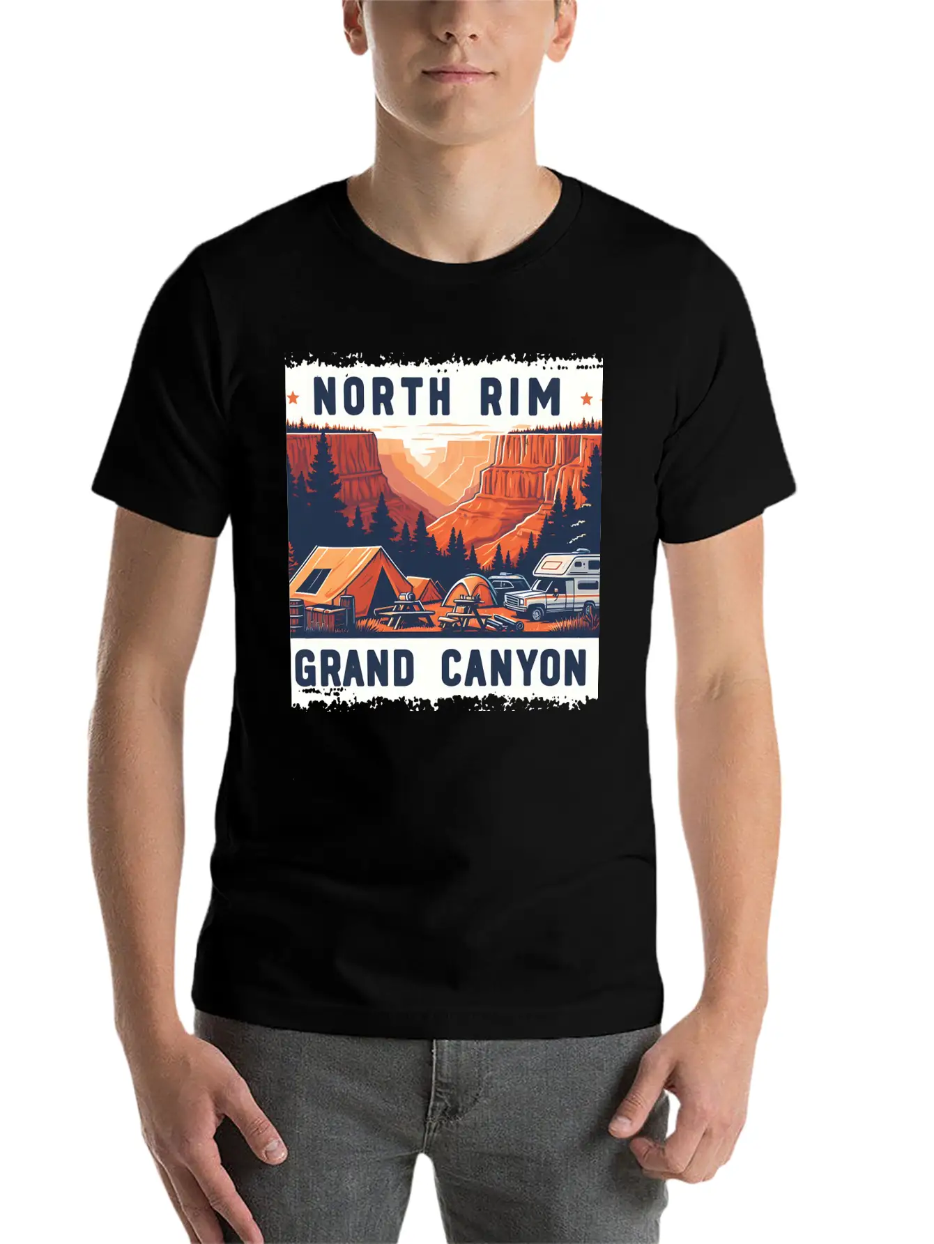 North Rim Grand Canyon Comfortable Minimalist Graphic Tee – Summer Style Essential