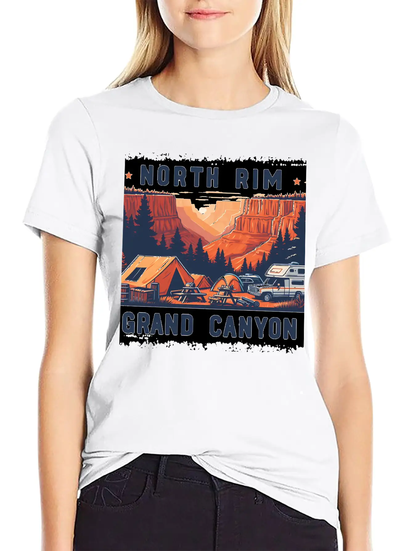 North Rim Grand Canyon Comfortable Minimalist Graphic Tee – Summer Style Essential