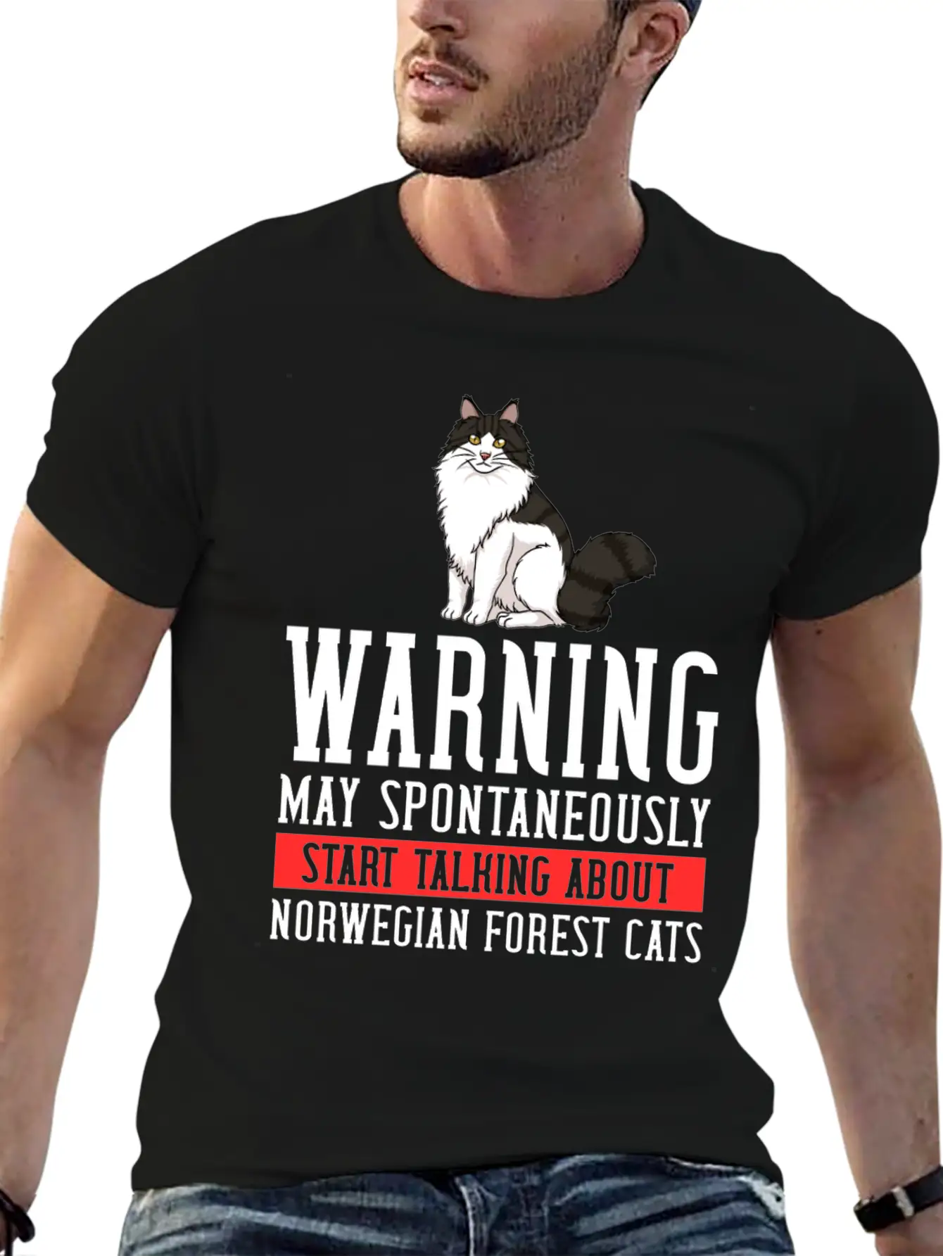 Norwegian Forest Cat Gift Kitten Owner Lover Comfortable Minimalist Graphic Tee – Summer Style Essential