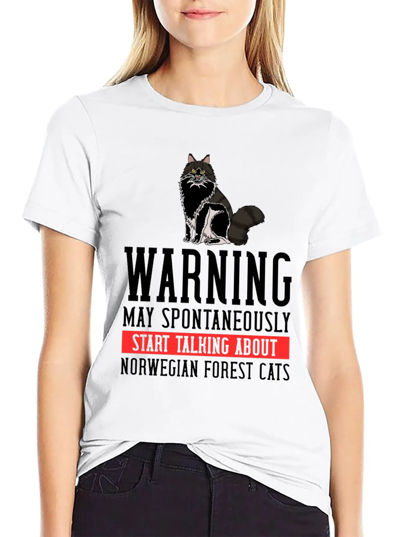 Norwegian Forest Cat Gift Kitten Owner Lover Comfortable Minimalist Graphic Tee – Summer Style Essential