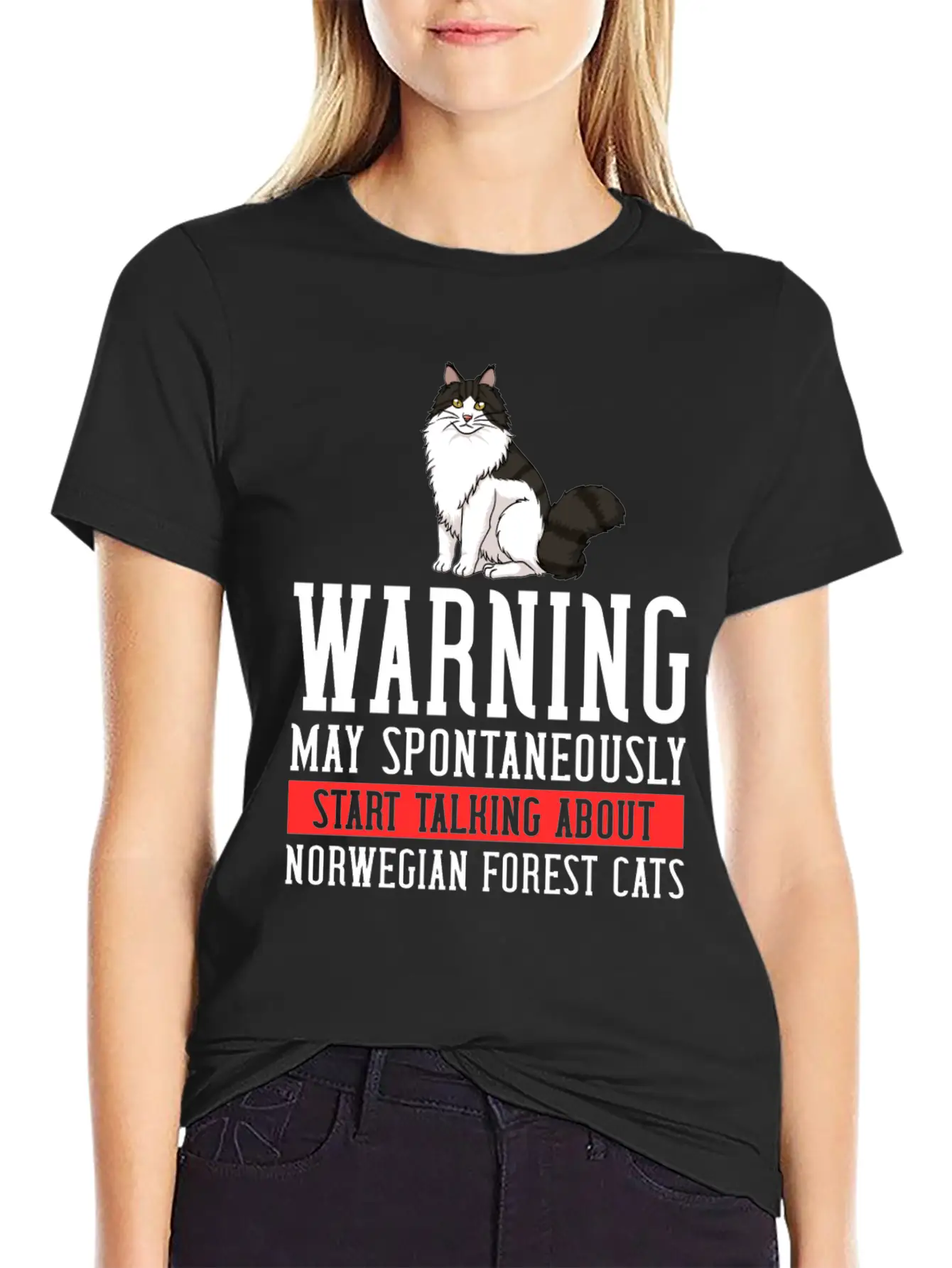 Norwegian Forest Cat Gift Kitten Owner Lover Comfortable Minimalist Graphic Tee – Summer Style Essential