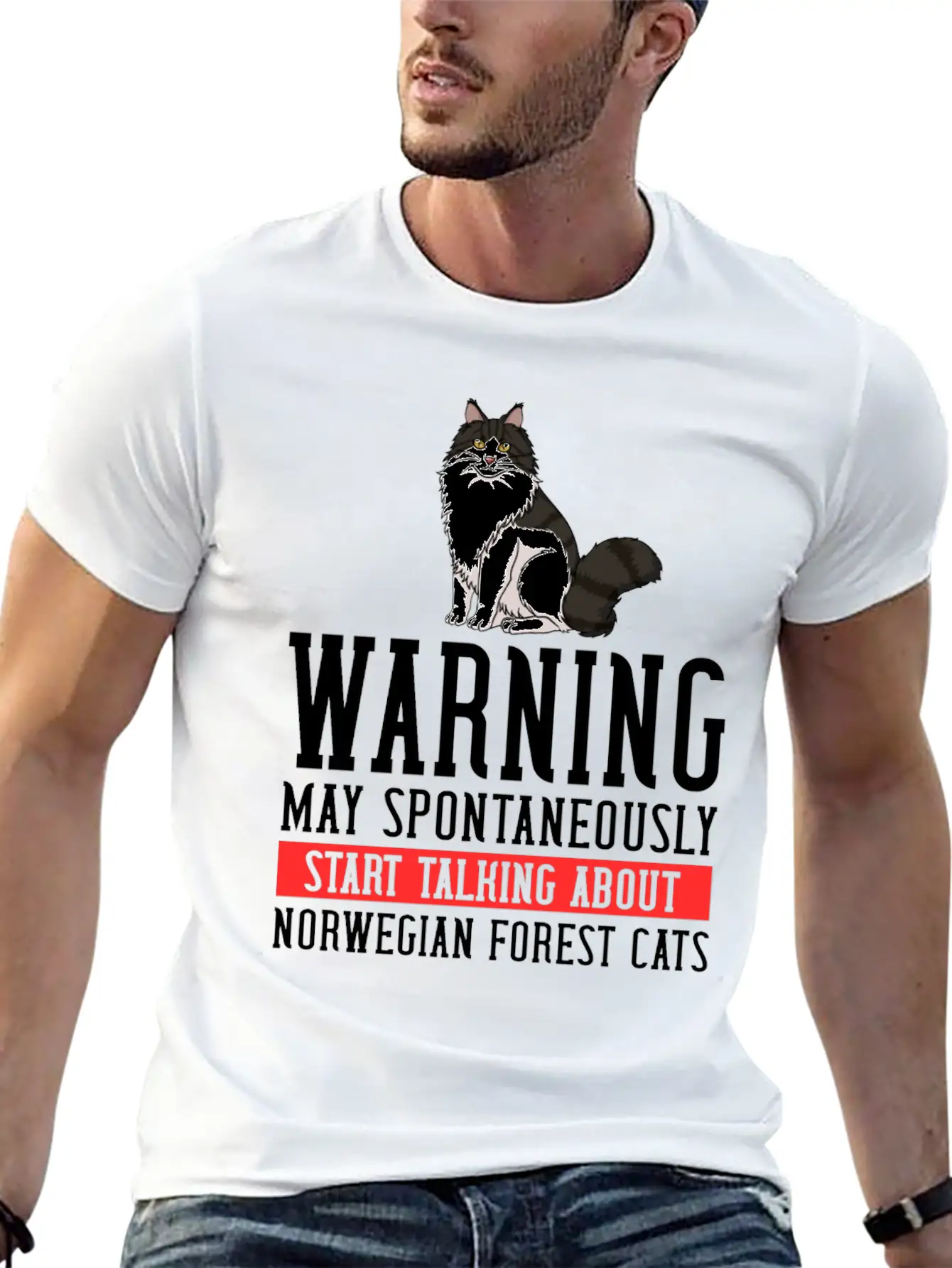 Norwegian Forest Cat Gift Kitten Owner Lover Comfortable Minimalist Graphic Tee – Summer Style Essential