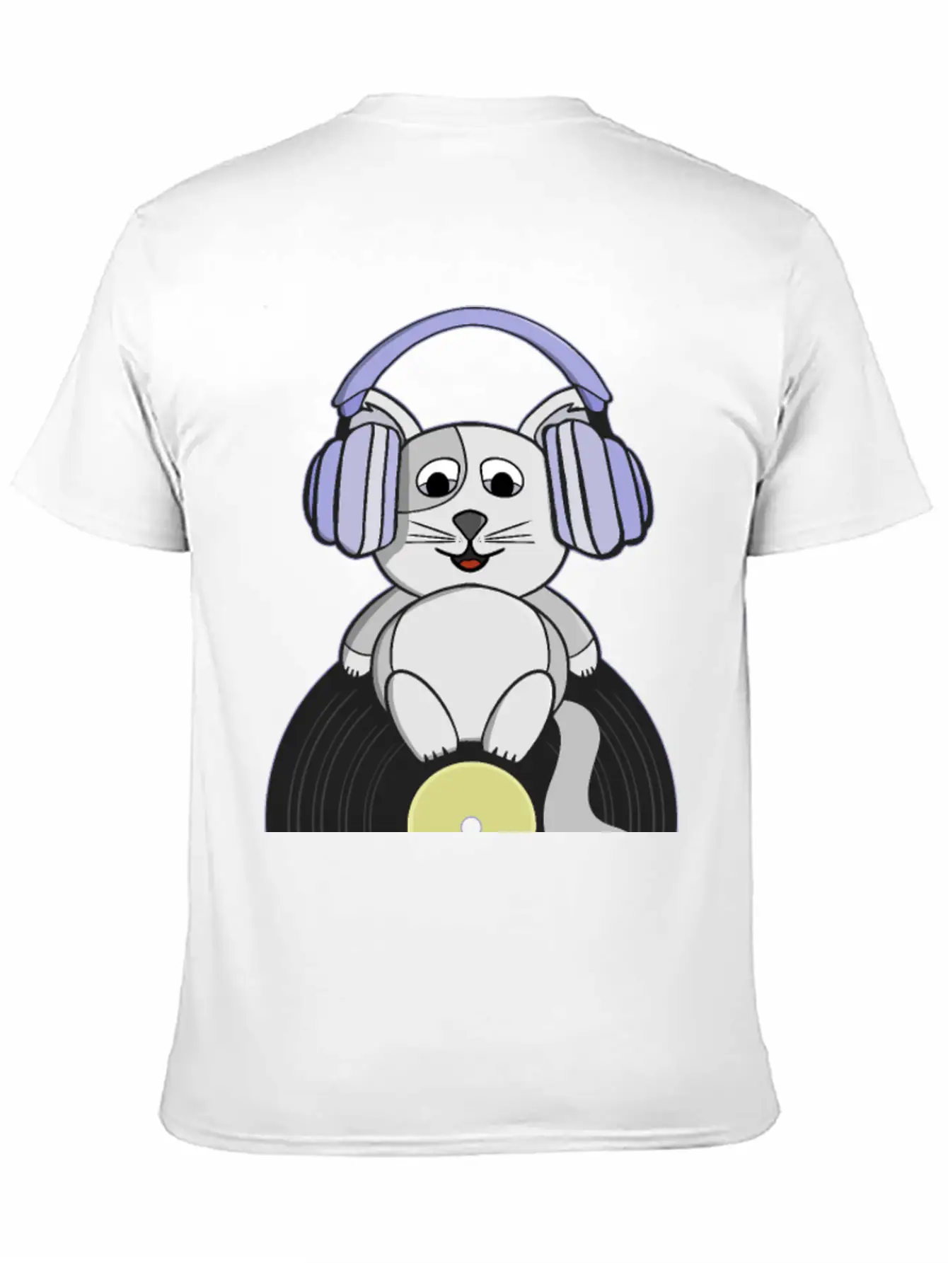 Nostalgic Kitten Who Loves Vinyl Records Essential Unisex Summer Tee – Soft Cotton Casual Fit