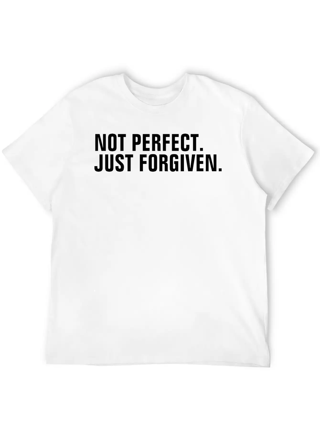 Not Perfect Just Forgiven - Christian Quote Comfortable Minimalist Graphic Tee – Summer Style Essential
