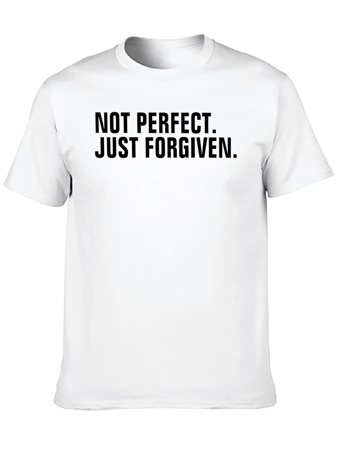 Not Perfect Just Forgiven - Christian Quote Comfortable Minimalist Graphic Tee – Summer Style Essential