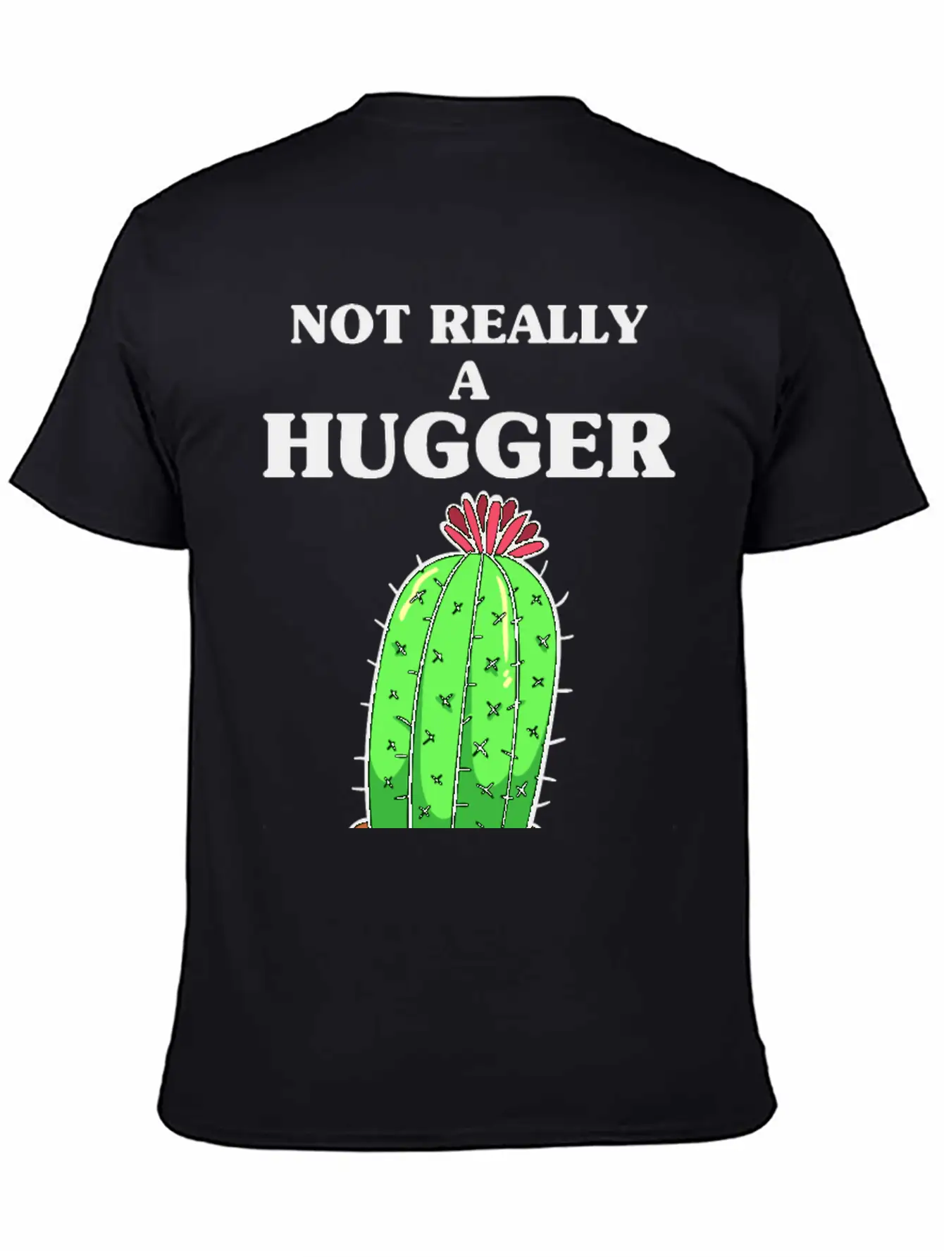 Not Really A Hugger, Cactus Comfortable Minimalist Graphic Tee – Summer Style Essential
