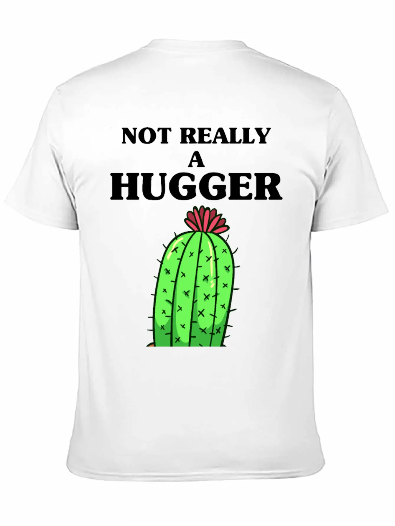 Not Really A Hugger, Cactus Comfortable Minimalist Graphic Tee – Summer Style Essential