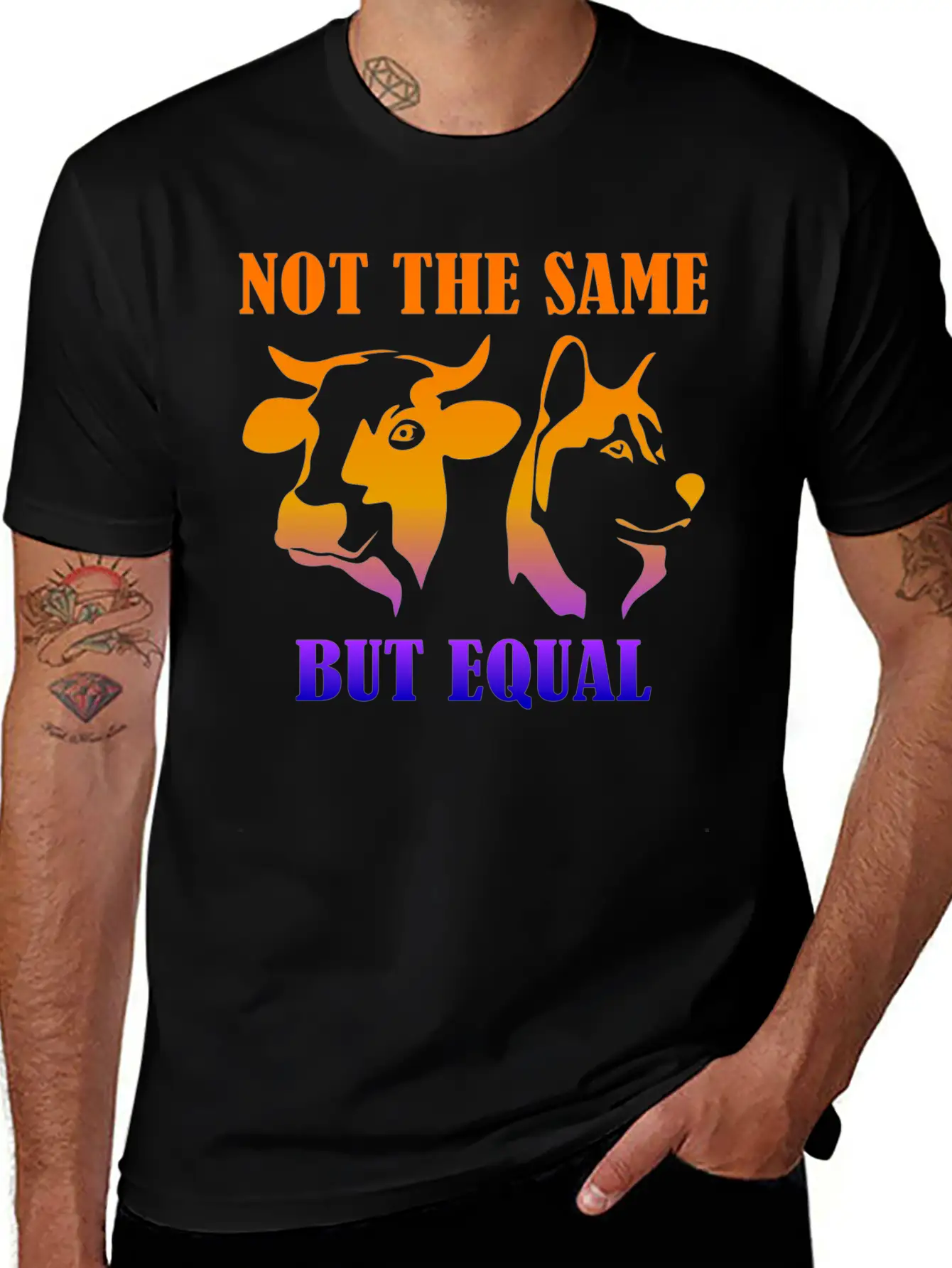 Not The Same But Equal Plants Vegan Basic Graphic T-Shirt – Daily Comfort In Soft Cotton