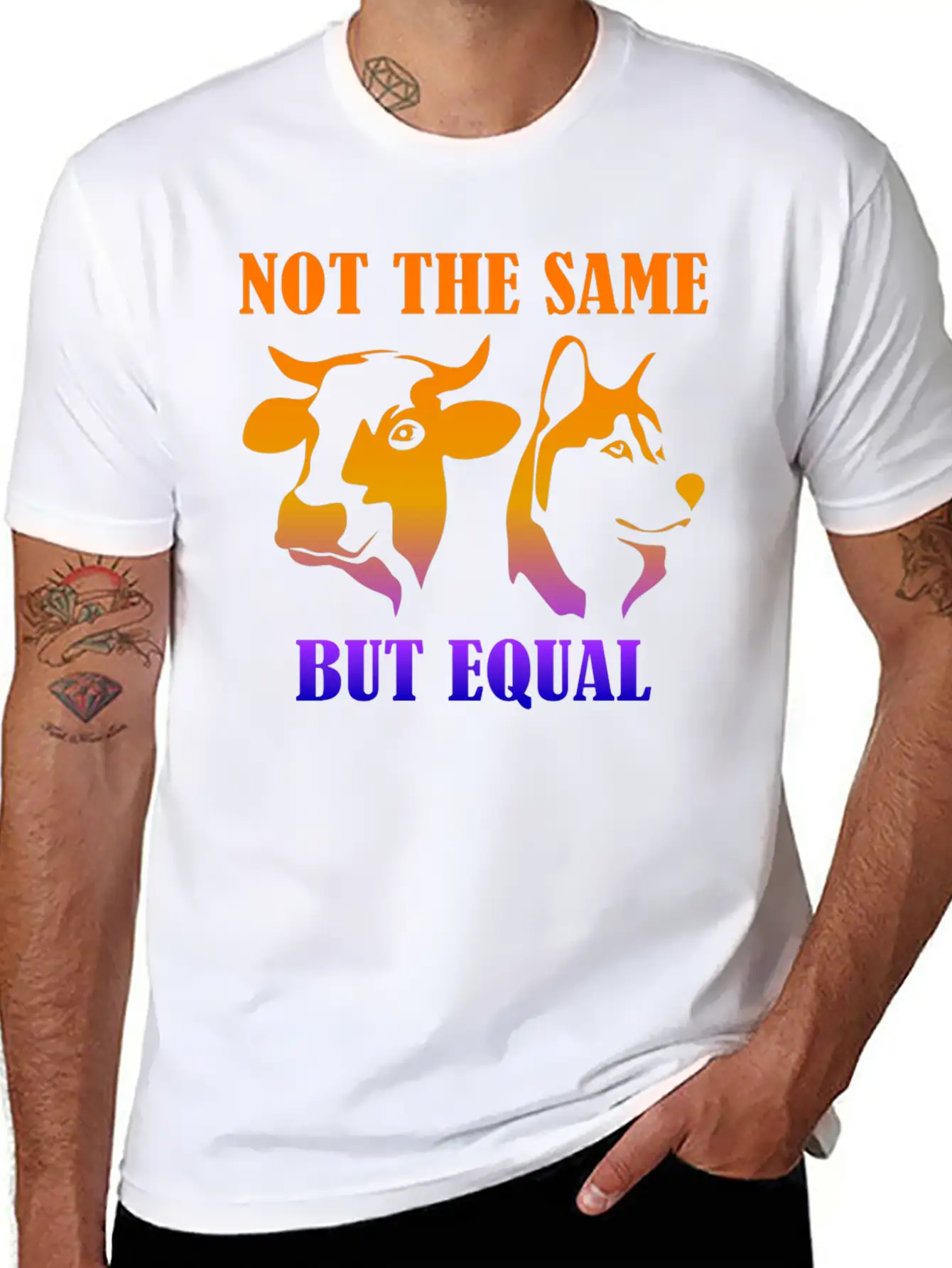 Not The Same But Equal Plants Vegan Basic Graphic T-Shirt – Daily Comfort In Soft Cotton