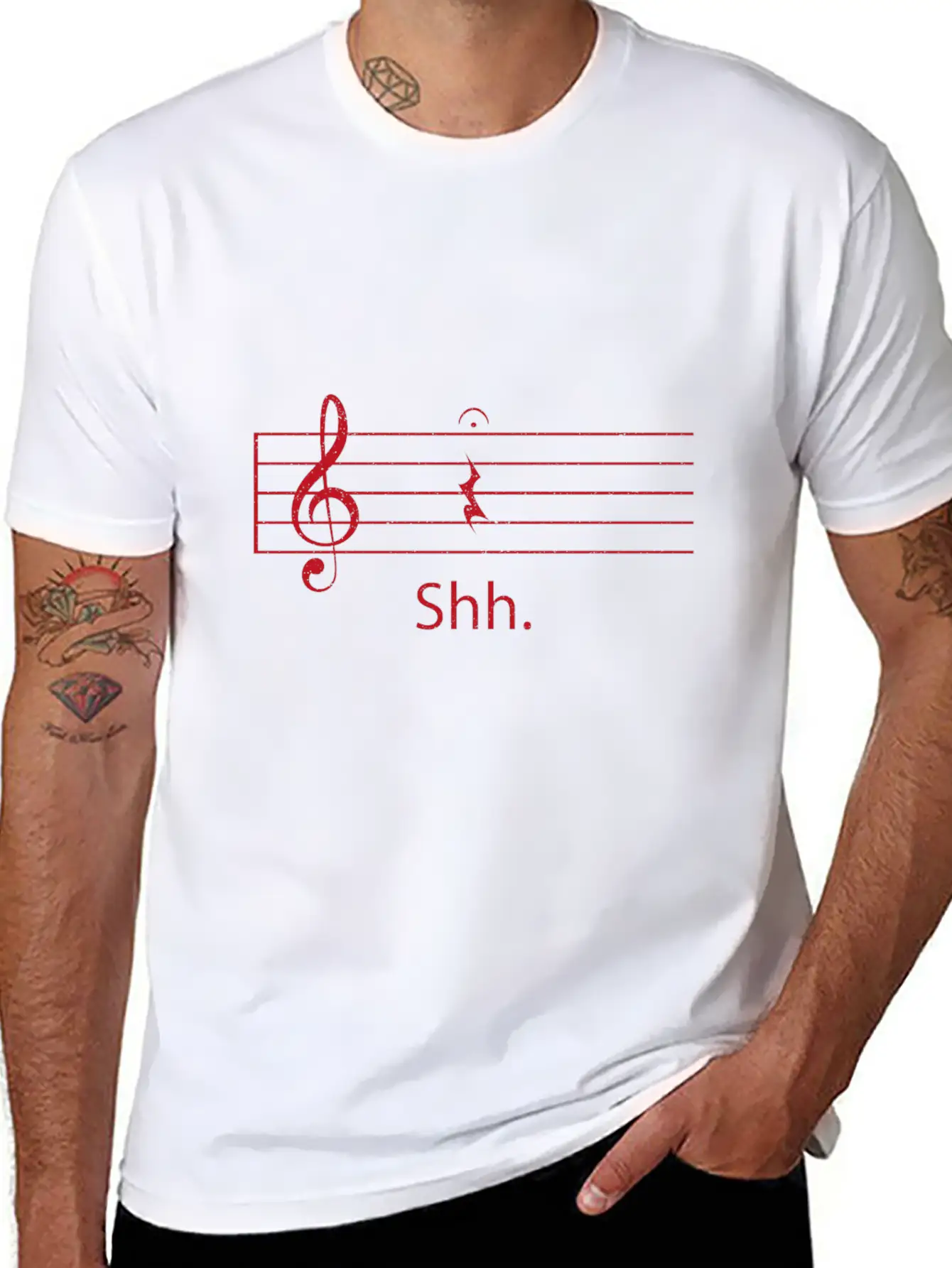 Notes Guitar Music Gift Unisex Short Sleeve Soft Cotton T-Shirt – Casual Everyday Wear