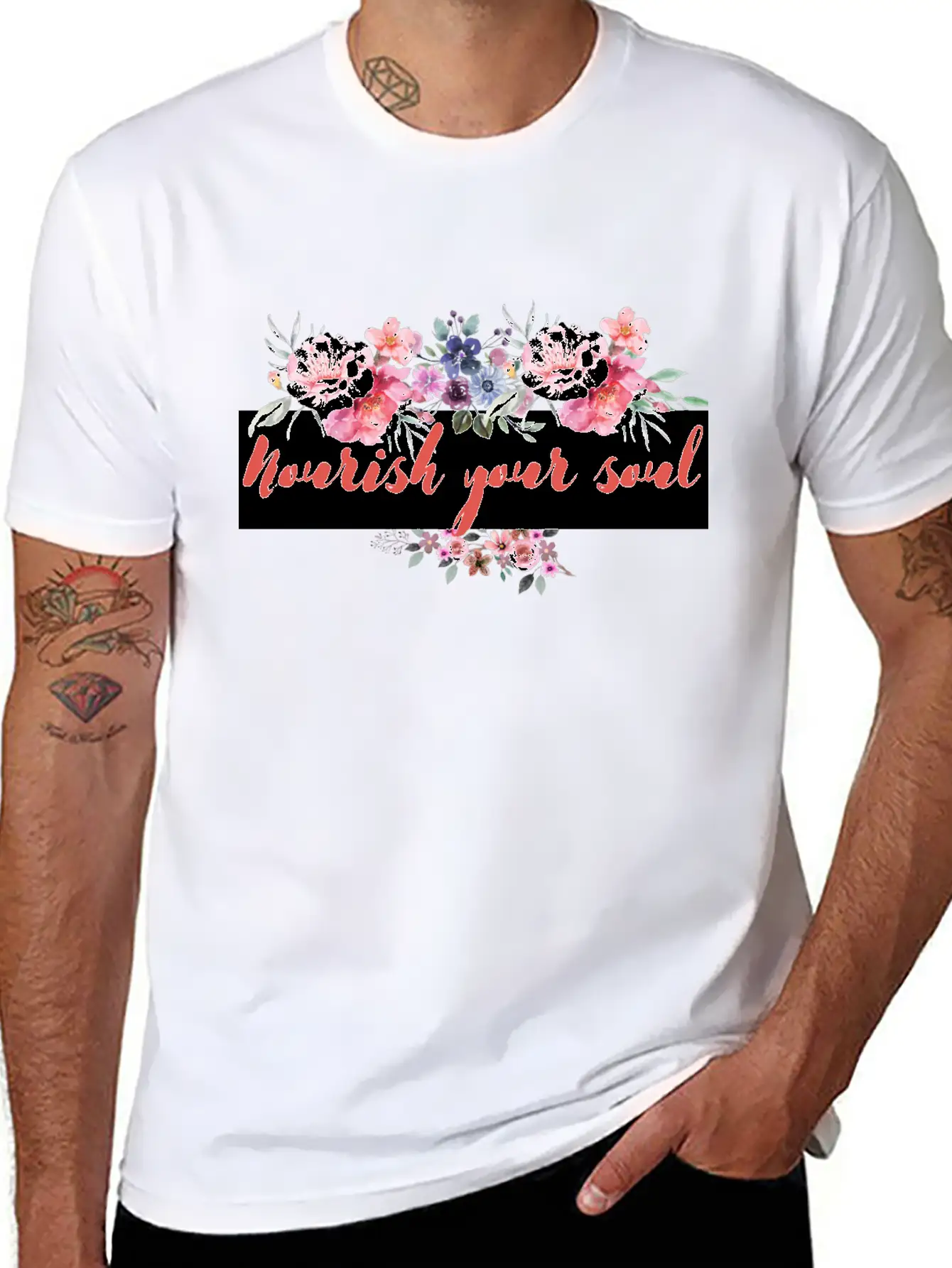 Nourish Your Soul Unisex Short Sleeve Soft Cotton T-Shirt – Casual Everyday Wear