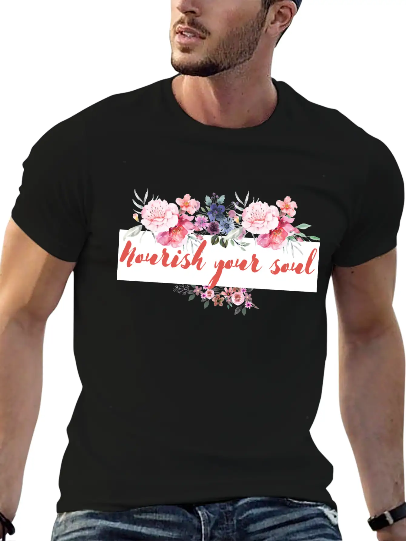 Nourish Your Soul Unisex Short Sleeve Soft Cotton T-Shirt – Casual Everyday Wear