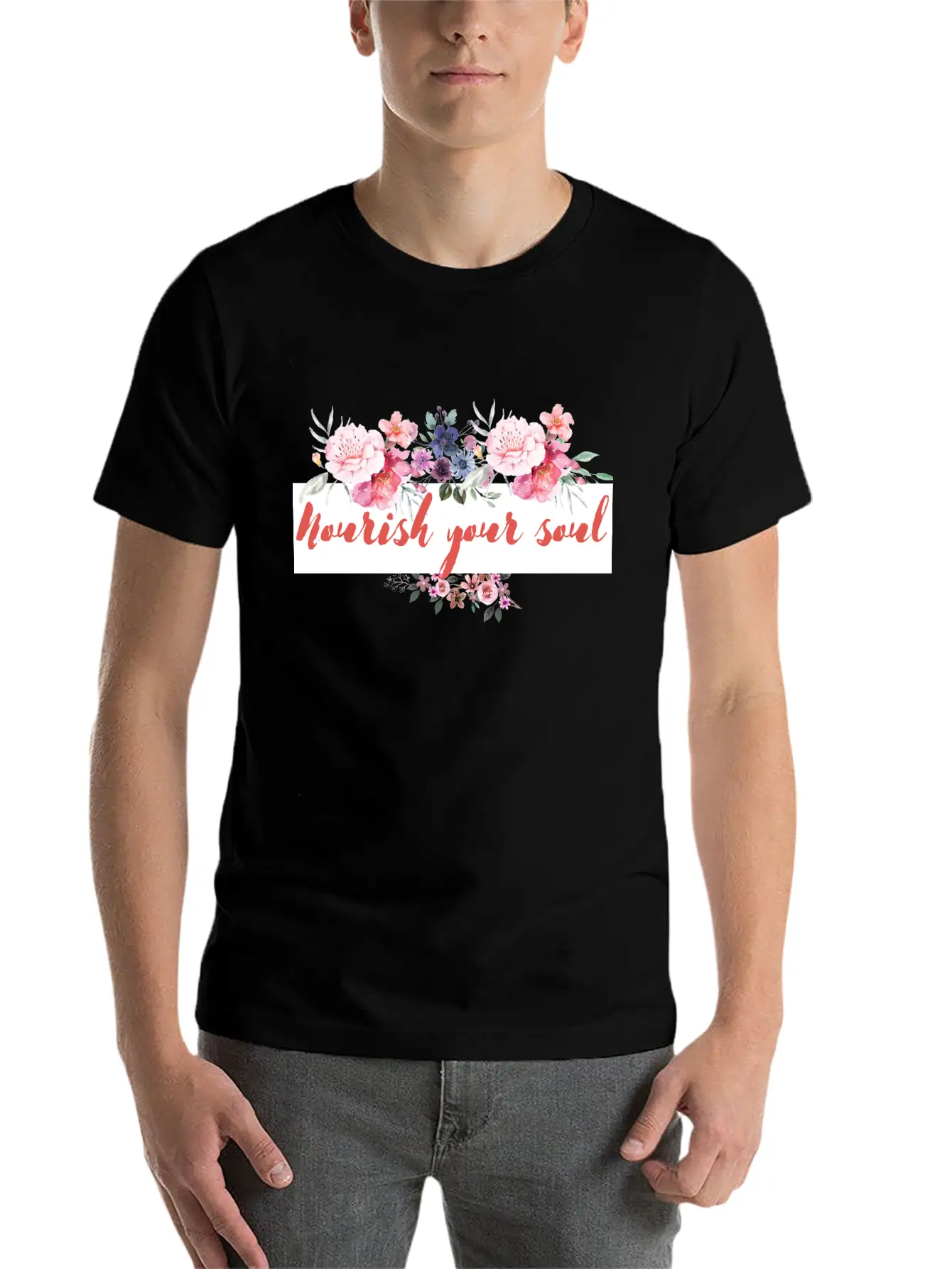 Nourish Your Soul Unisex Short Sleeve Soft Cotton T-Shirt – Casual Everyday Wear