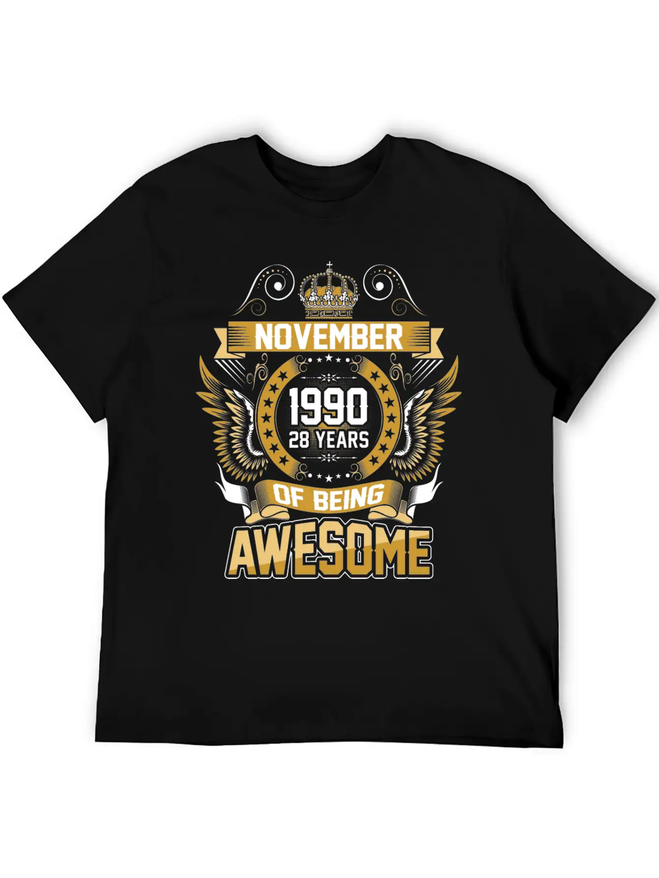November 1990 28 Years Of Being Awesome Unisex Short Sleeve Soft Cotton T-Shirt – Casual Everyday Wear