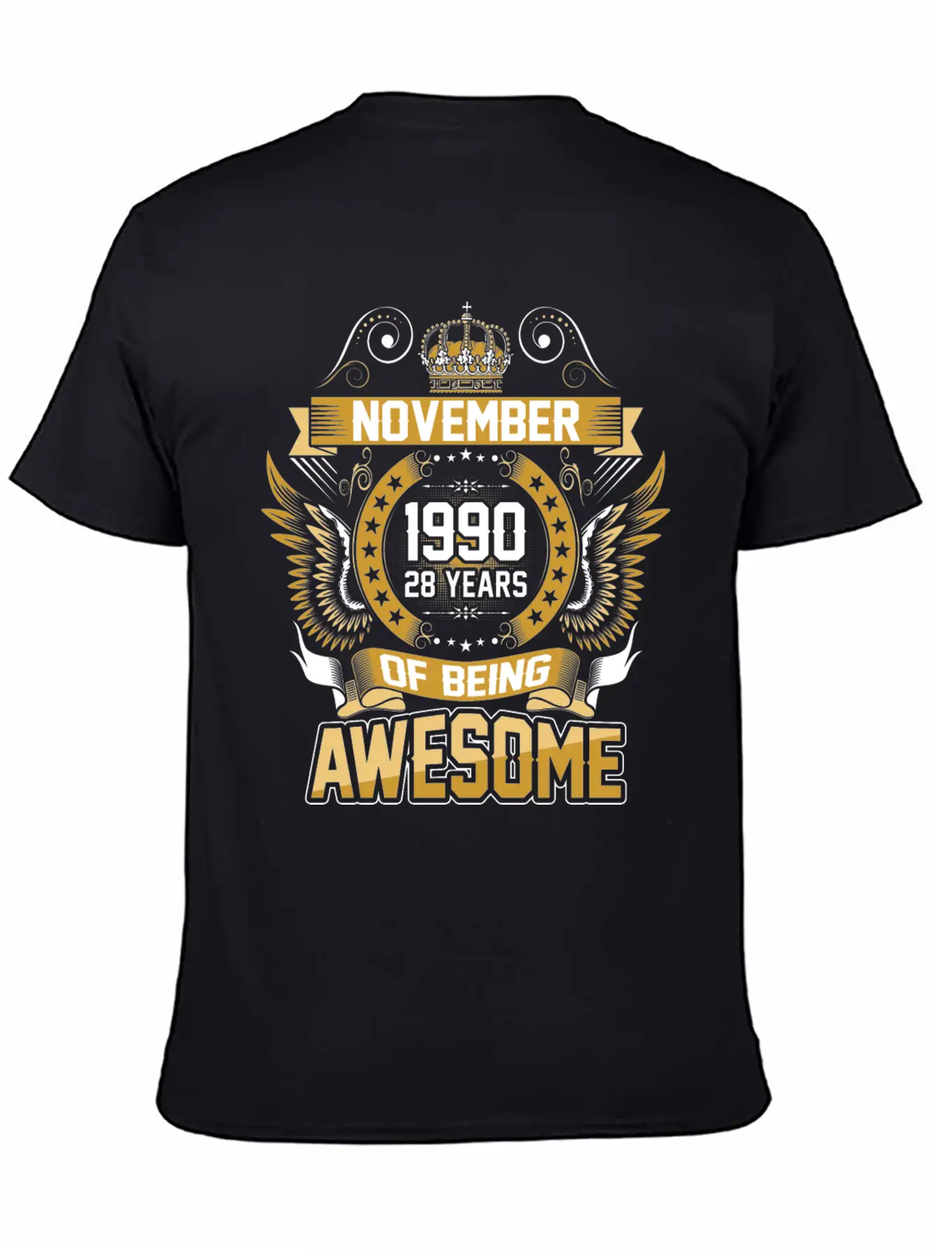 November 1990 28 Years Of Being Awesome Unisex Short Sleeve Soft Cotton T-Shirt – Casual Everyday Wear