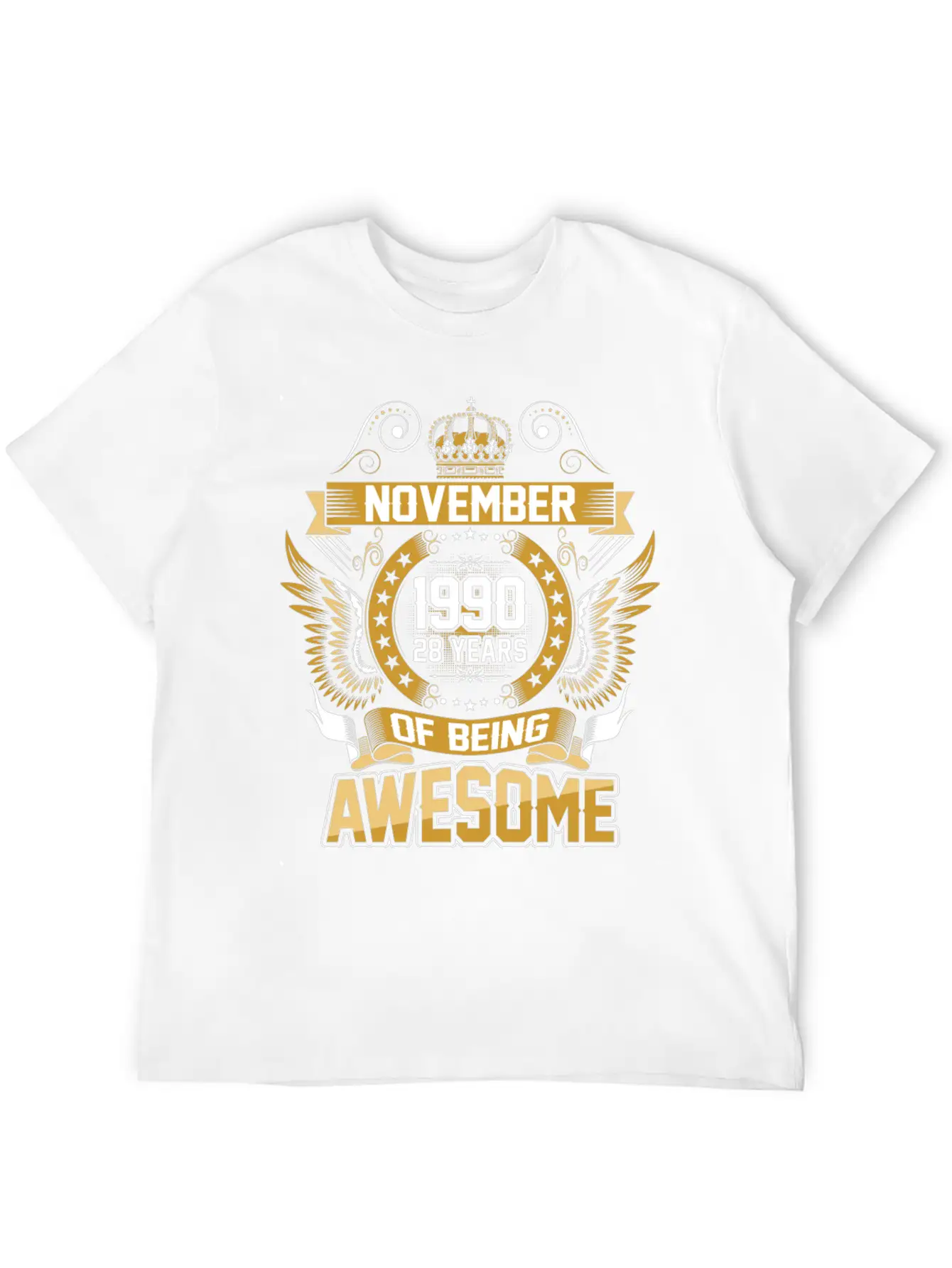 November 1990 28 Years Of Being Awesome Unisex Short Sleeve Soft Cotton T-Shirt – Casual Everyday Wear