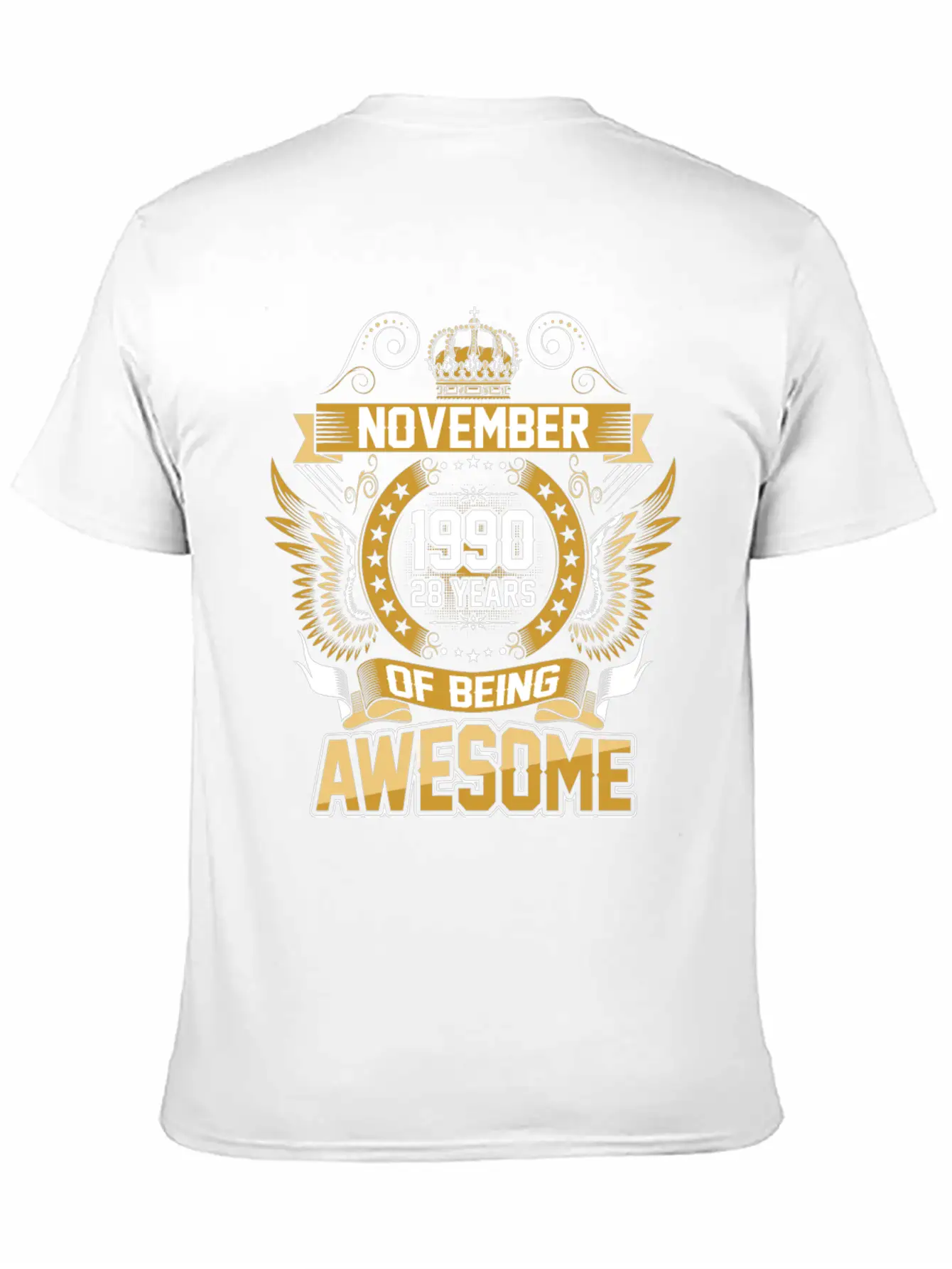 November 1990 28 Years Of Being Awesome Unisex Short Sleeve Soft Cotton T-Shirt – Casual Everyday Wear
