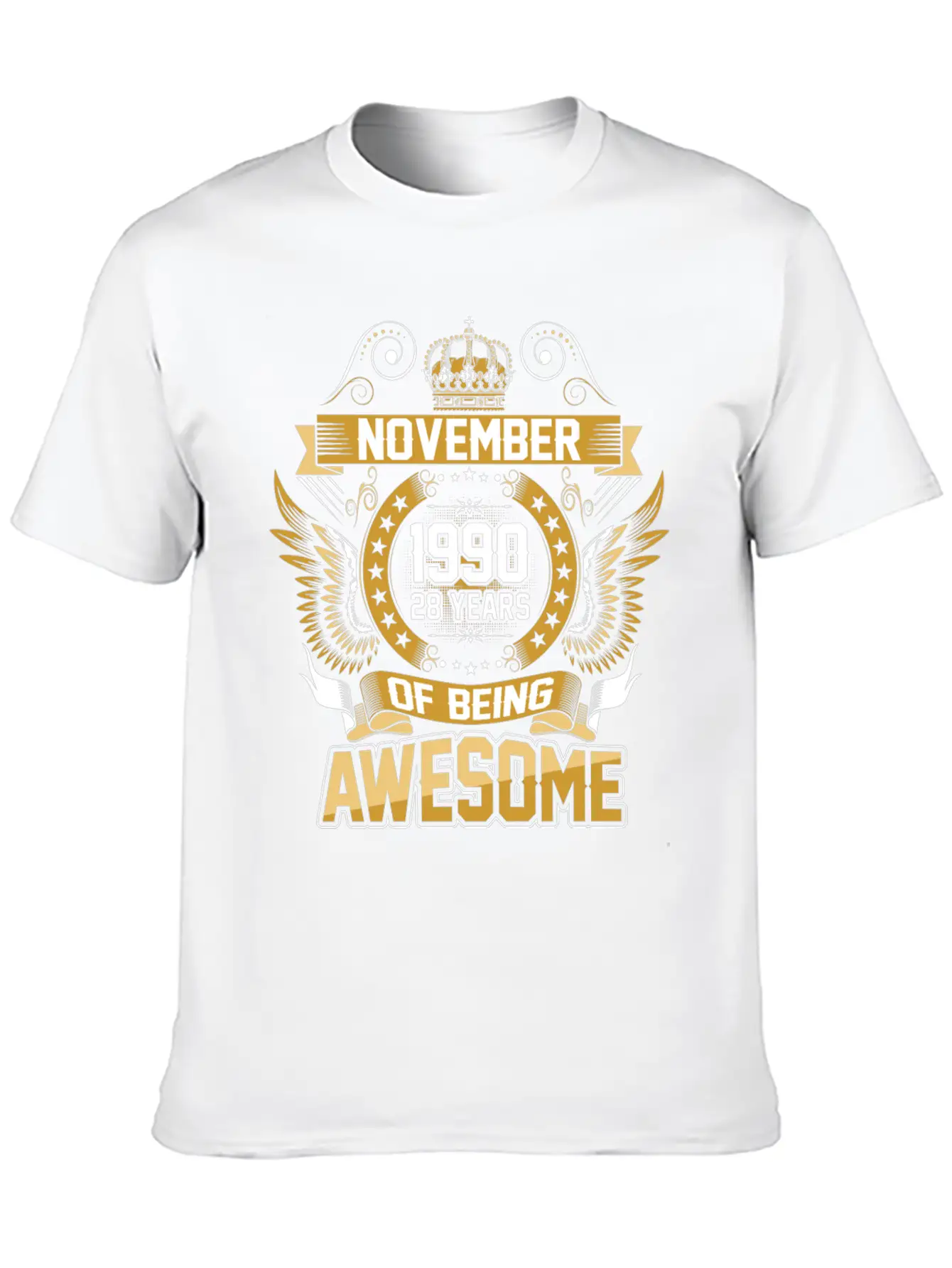 November 1990 28 Years Of Being Awesome Unisex Short Sleeve Soft Cotton T-Shirt – Casual Everyday Wear