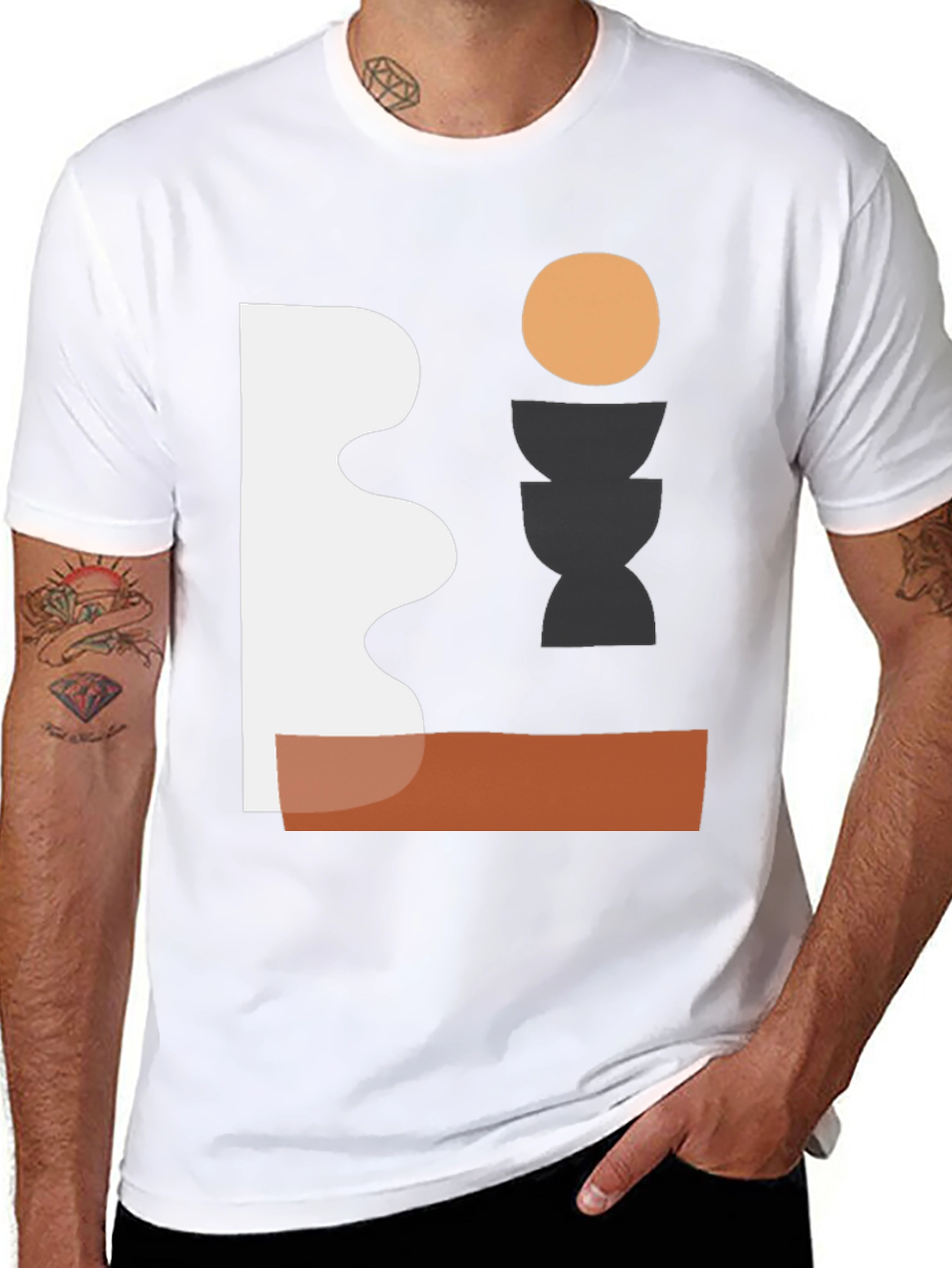 Abstract Geometric Graphic Print Tee