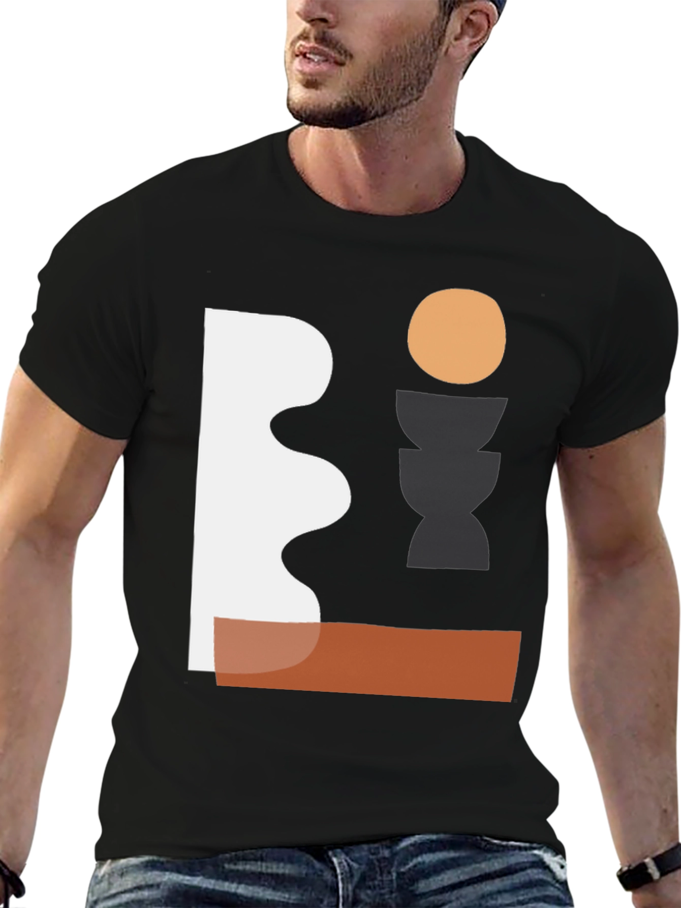 Abstract Geometric Graphic Print Tee
