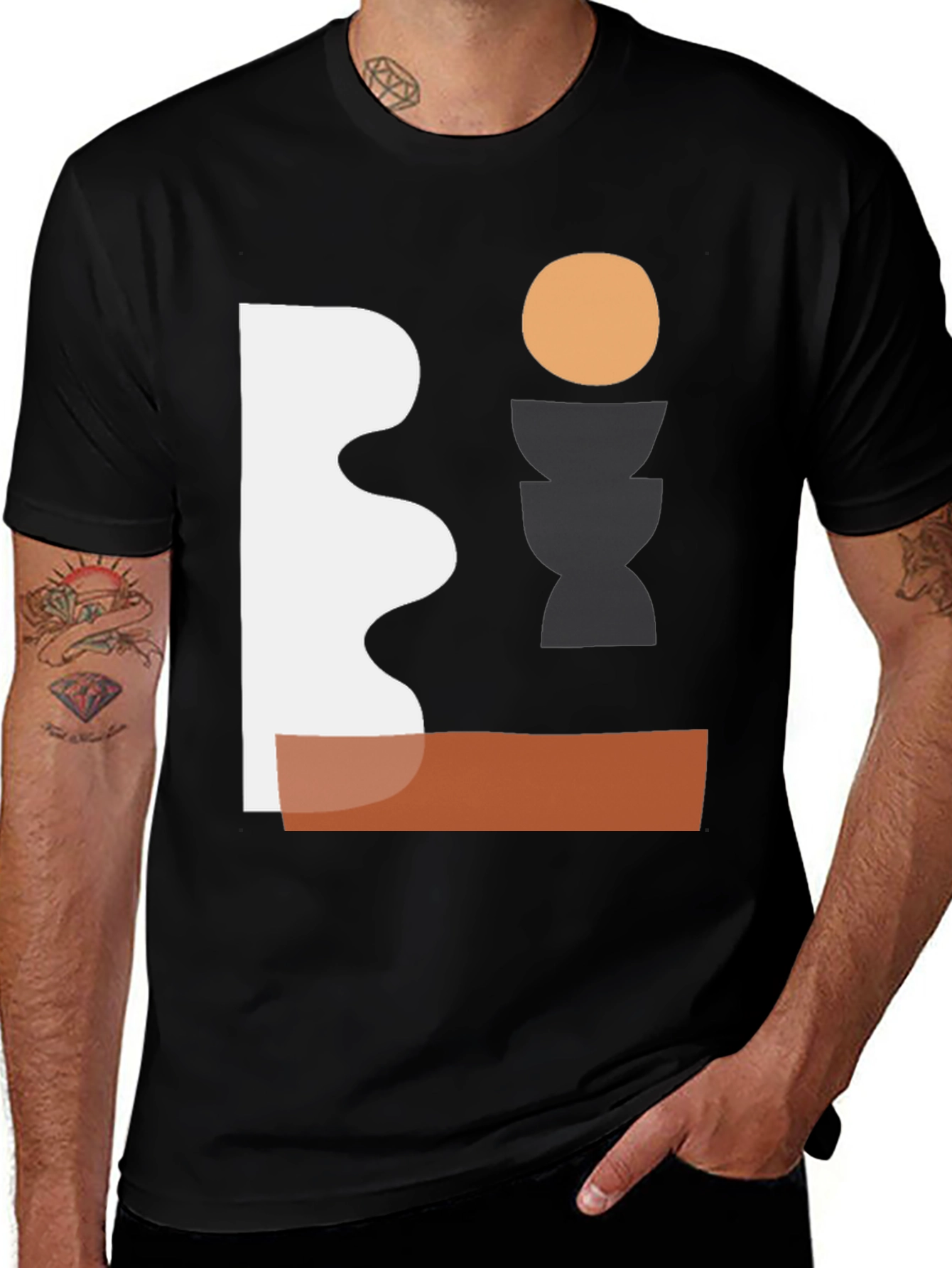Abstract Geometric Graphic Print Tee