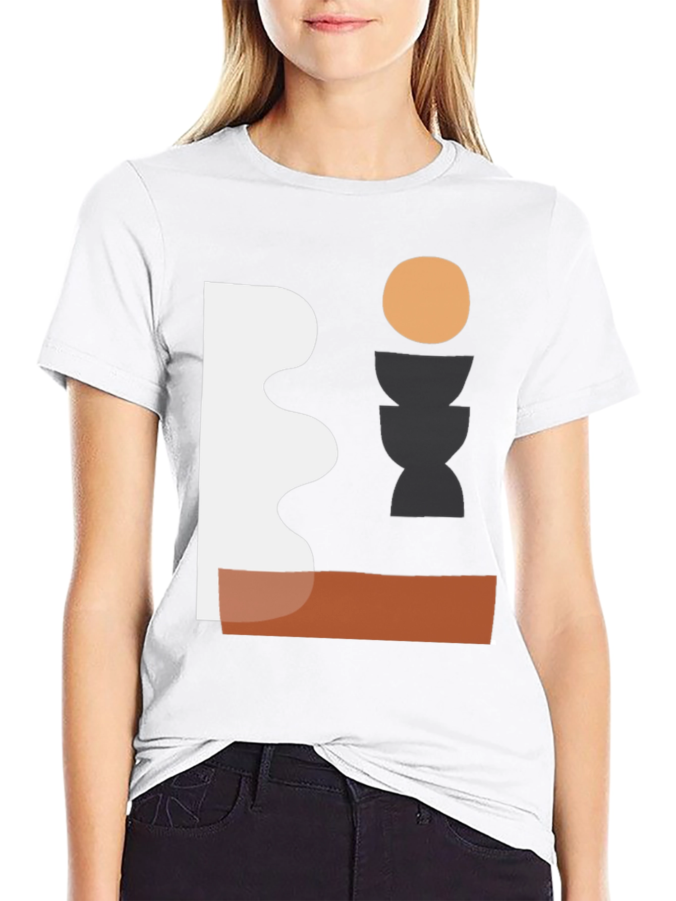 Abstract Geometric Graphic Print Tee