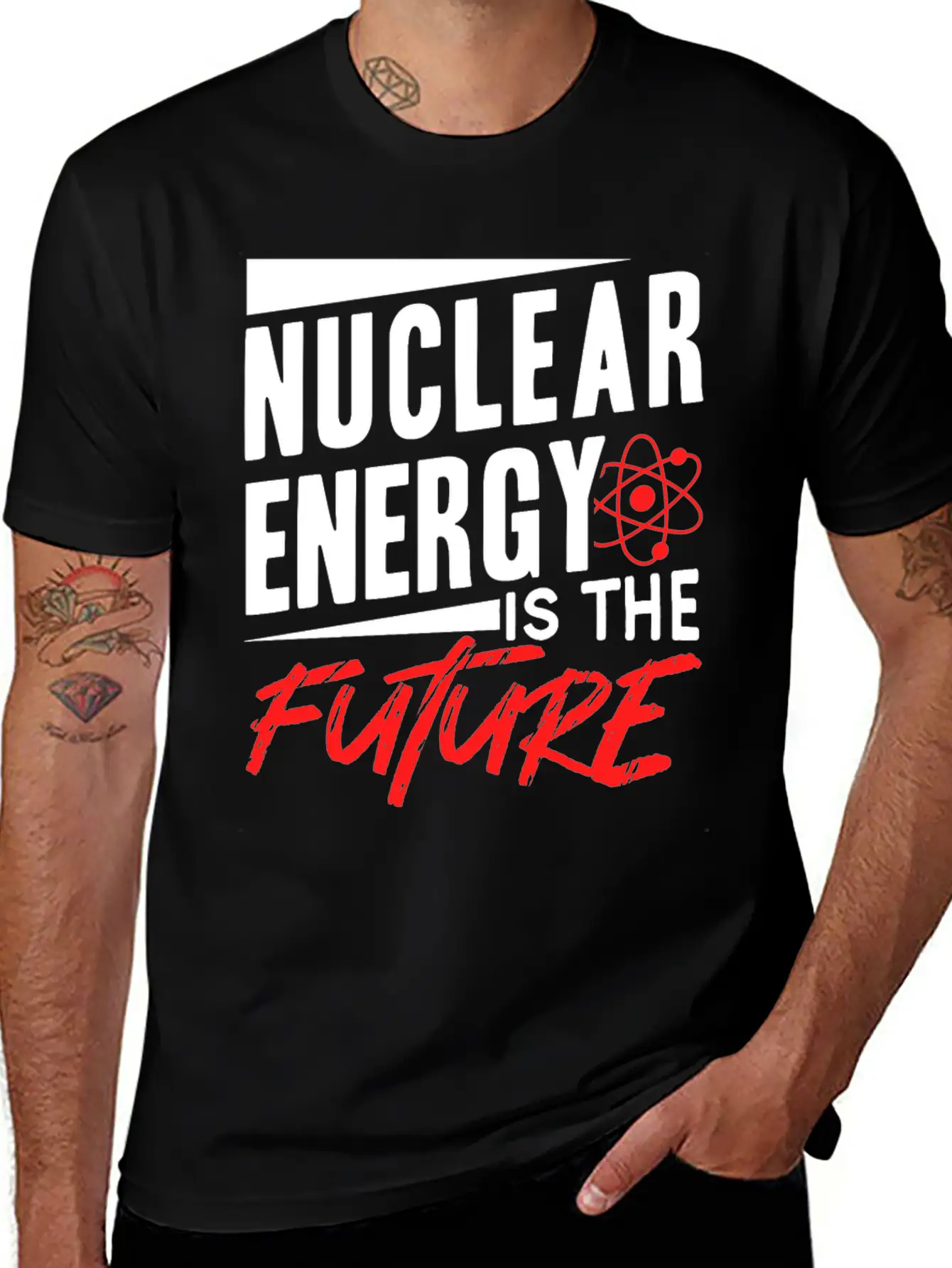 Nuclear Energy Is The Future Atomic Power Lover Unisex Short Sleeve Soft Cotton T-Shirt – Casual Everyday Wear