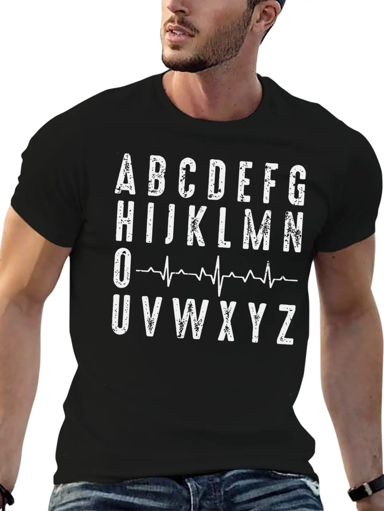 Nurse Abc'S Funny Pqrst Ekg Heart Rhythm Unisex Short Sleeve Soft Cotton T-Shirt – Casual Everyday Wear