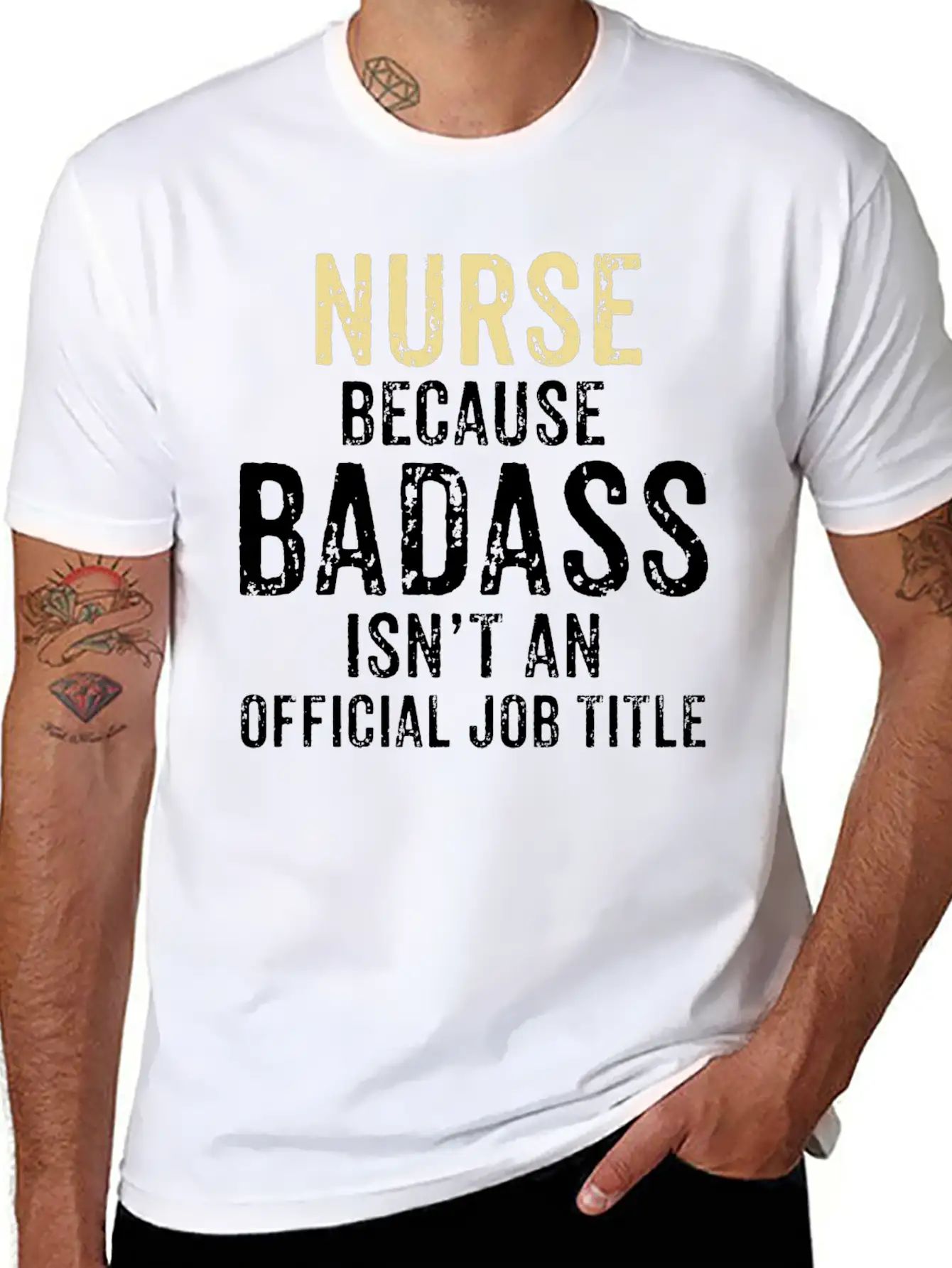 NURSE, BECAUSE BADASS IS NOT AN OFFICIAL JOB TITLE Comfortable Minimalist Graphic Tee – Summer Style Essential