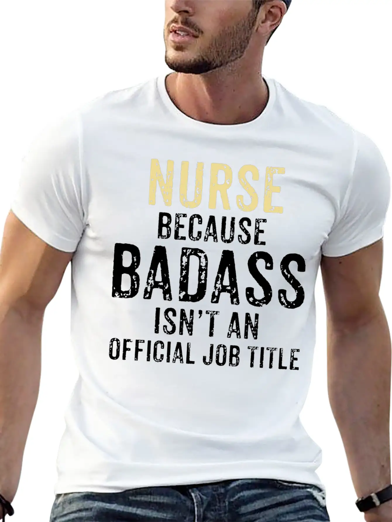 NURSE, BECAUSE BADASS IS NOT AN OFFICIAL JOB TITLE Comfortable Minimalist Graphic Tee – Summer Style Essential