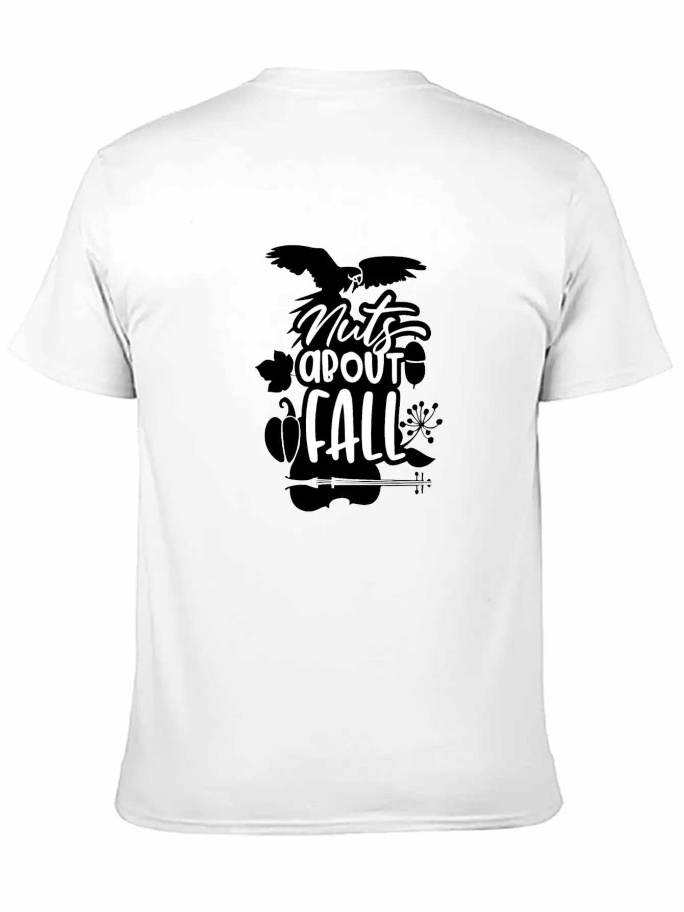 Nuts About Fall - Autumn Violin Pumpkin Unisex Short Sleeve Soft Cotton T-Shirt – Casual Everyday Wear