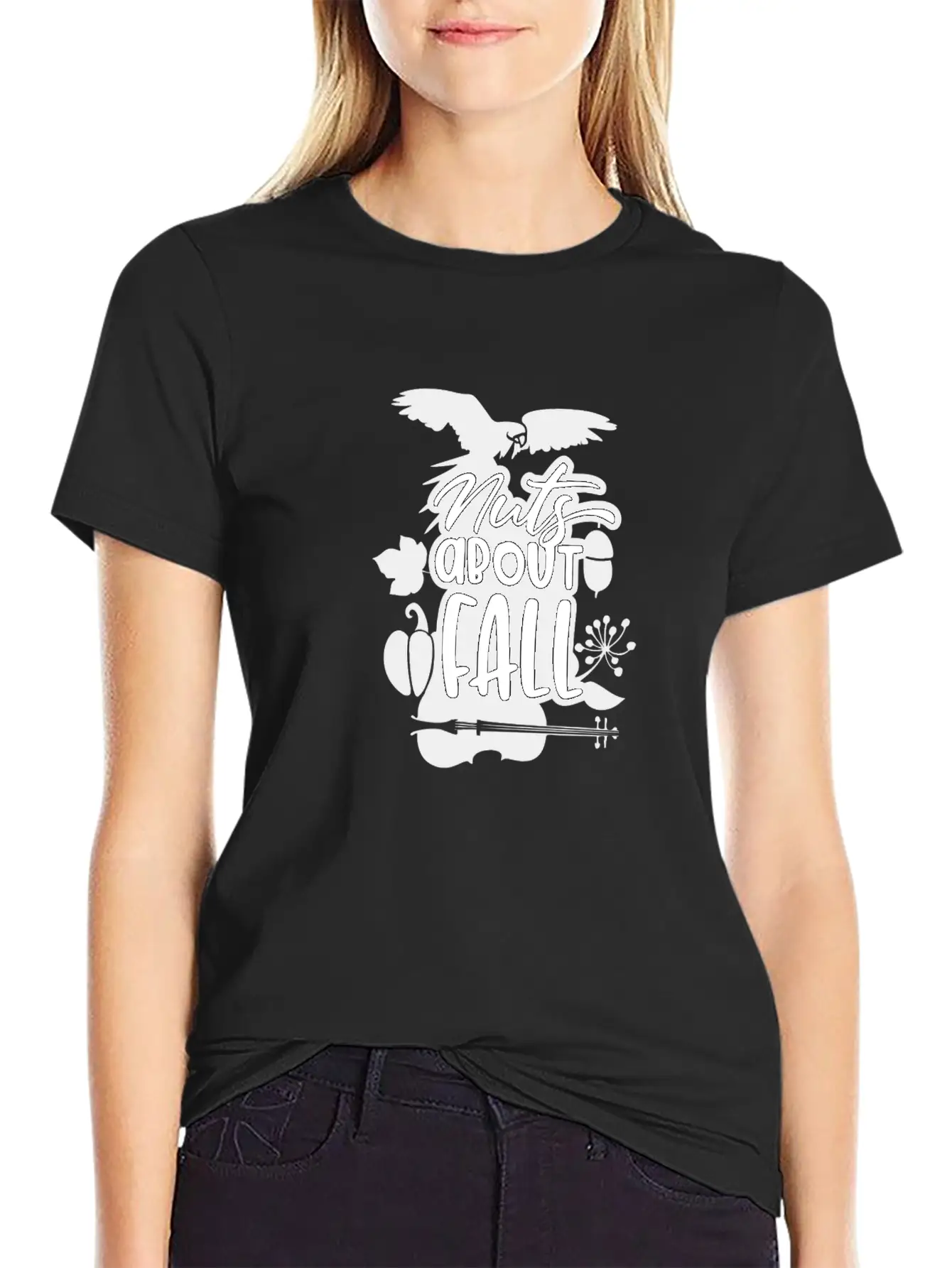 Nuts About Fall - Autumn Violin Pumpkin Unisex Short Sleeve Soft Cotton T-Shirt – Casual Everyday Wear