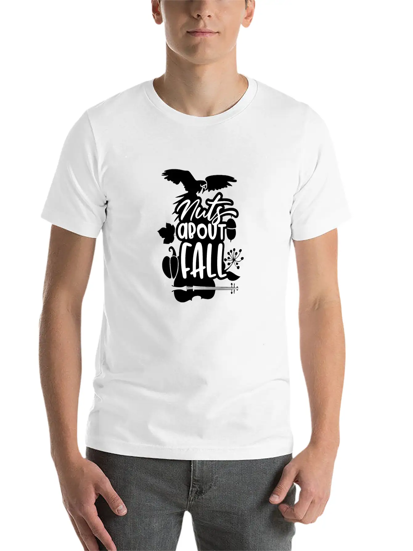 Nuts About Fall - Autumn Violin Pumpkin Unisex Short Sleeve Soft Cotton T-Shirt – Casual Everyday Wear