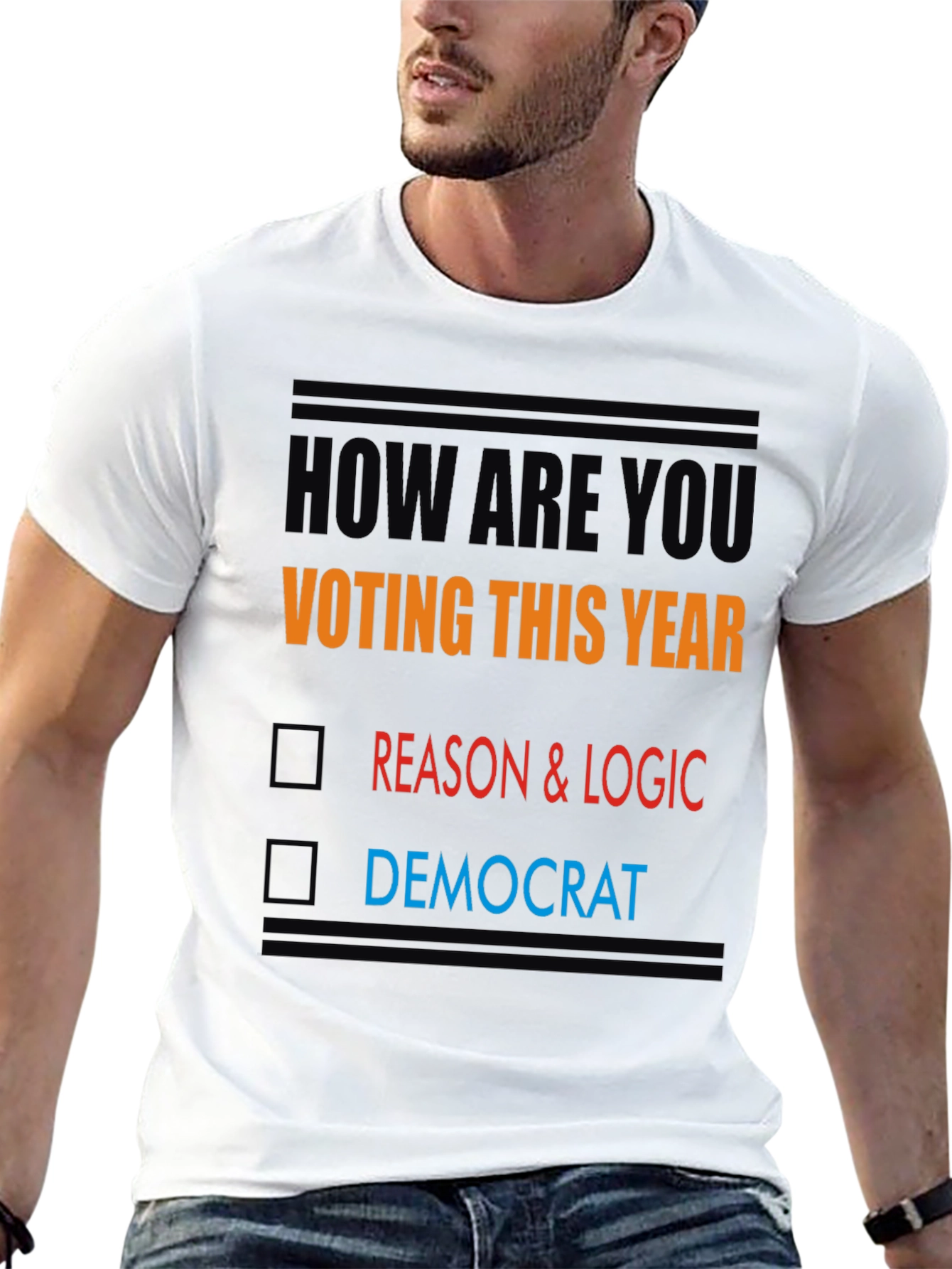 Political Statement T-Shirt: Reason & Logic Over Democrat