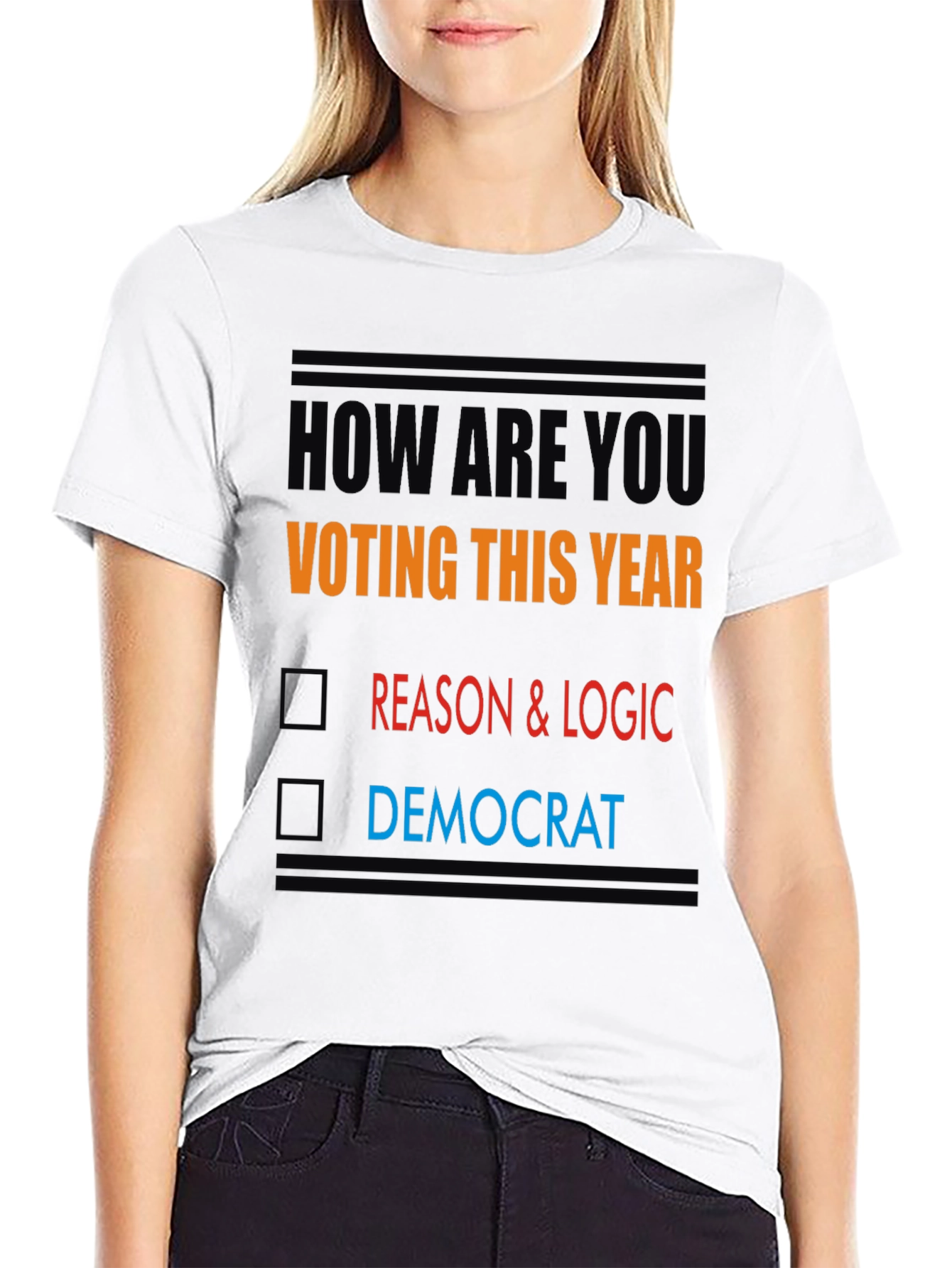 Political Statement T-Shirt: Reason & Logic Over Democrat