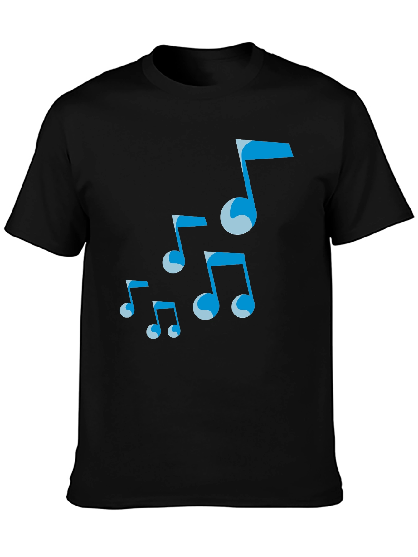 Musical Notes Graphic Tee - Black