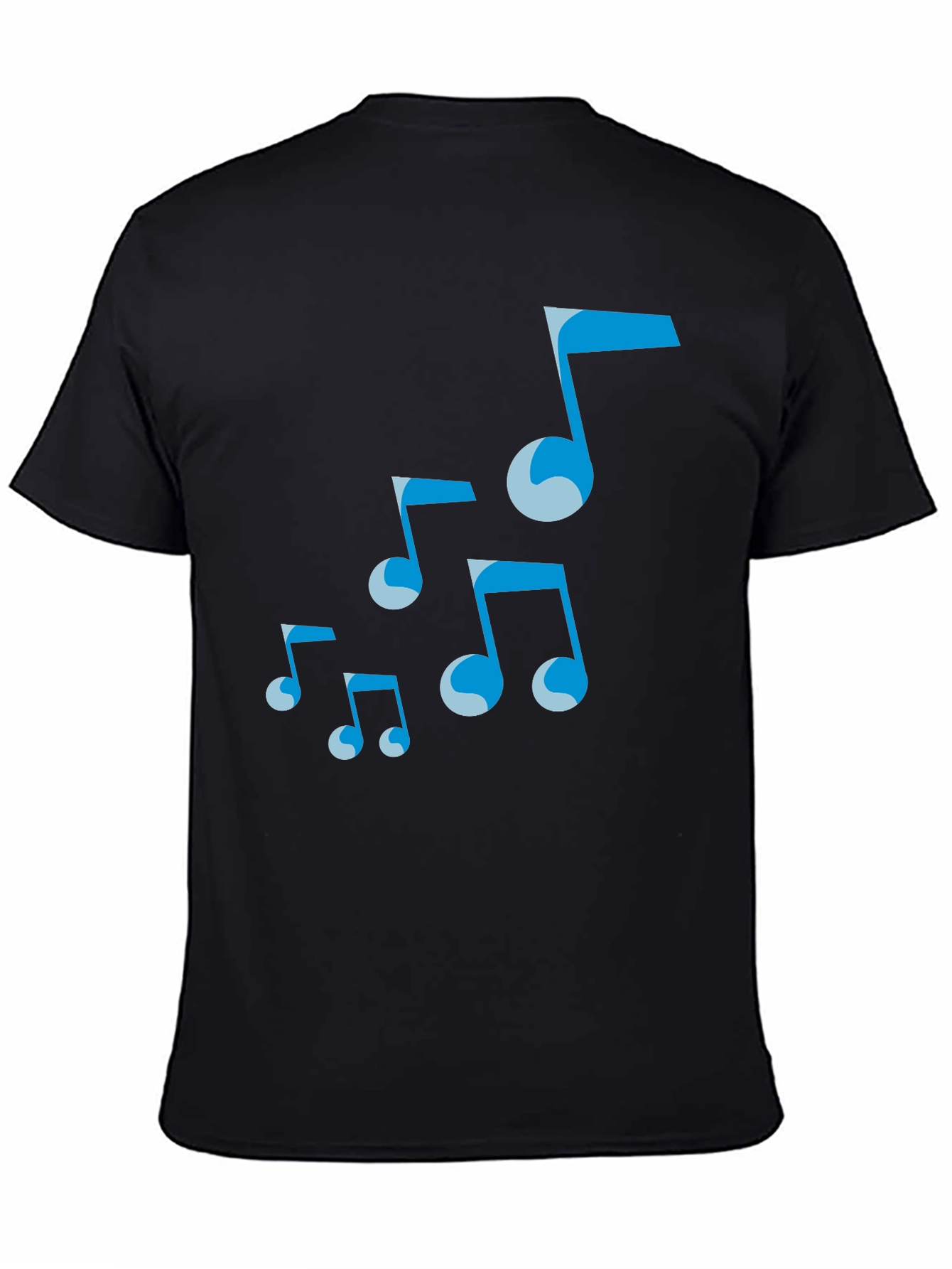 Musical Notes Graphic Tee - Black