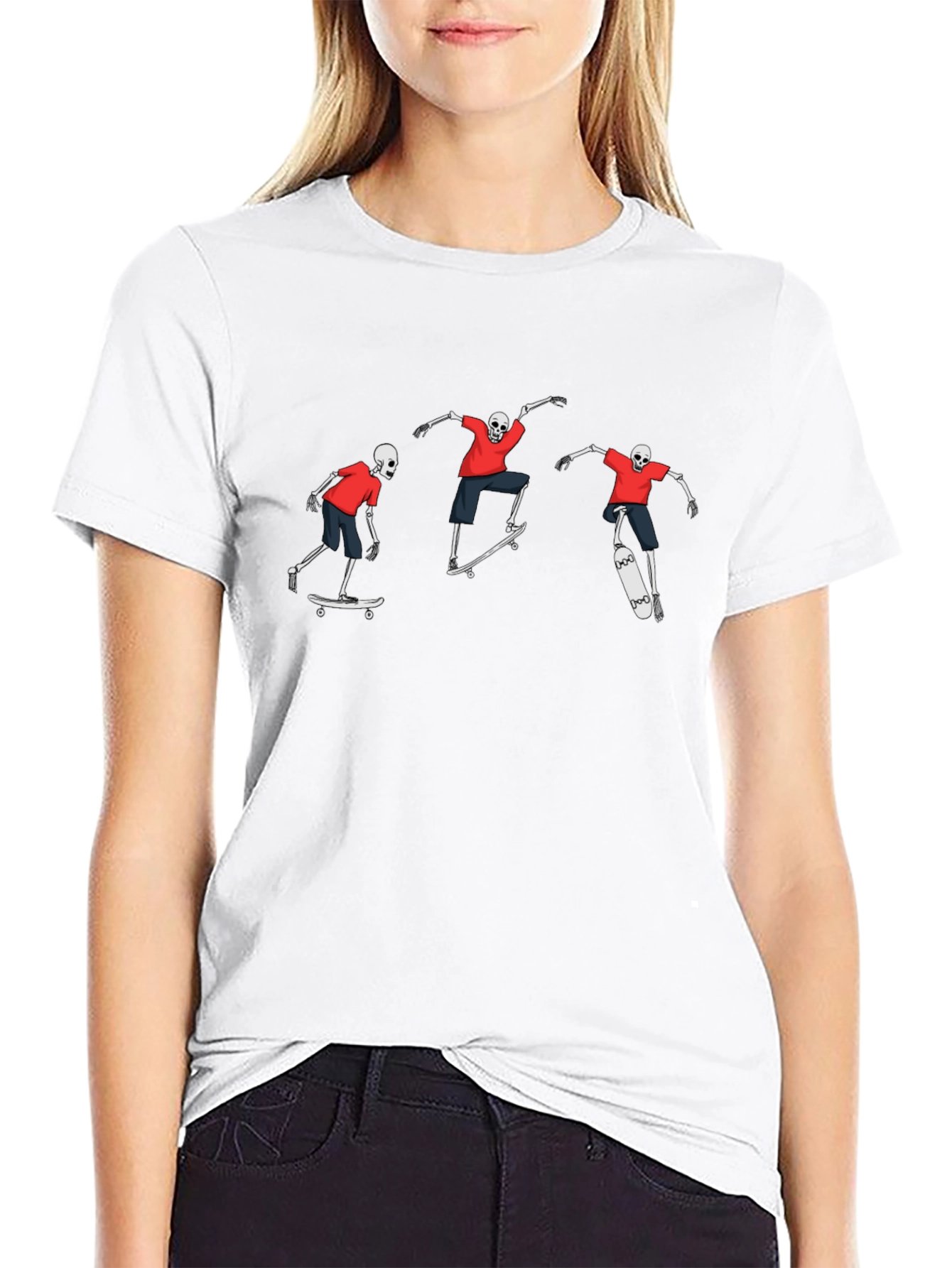 Skeleton Skateboarder Black T-Shirt