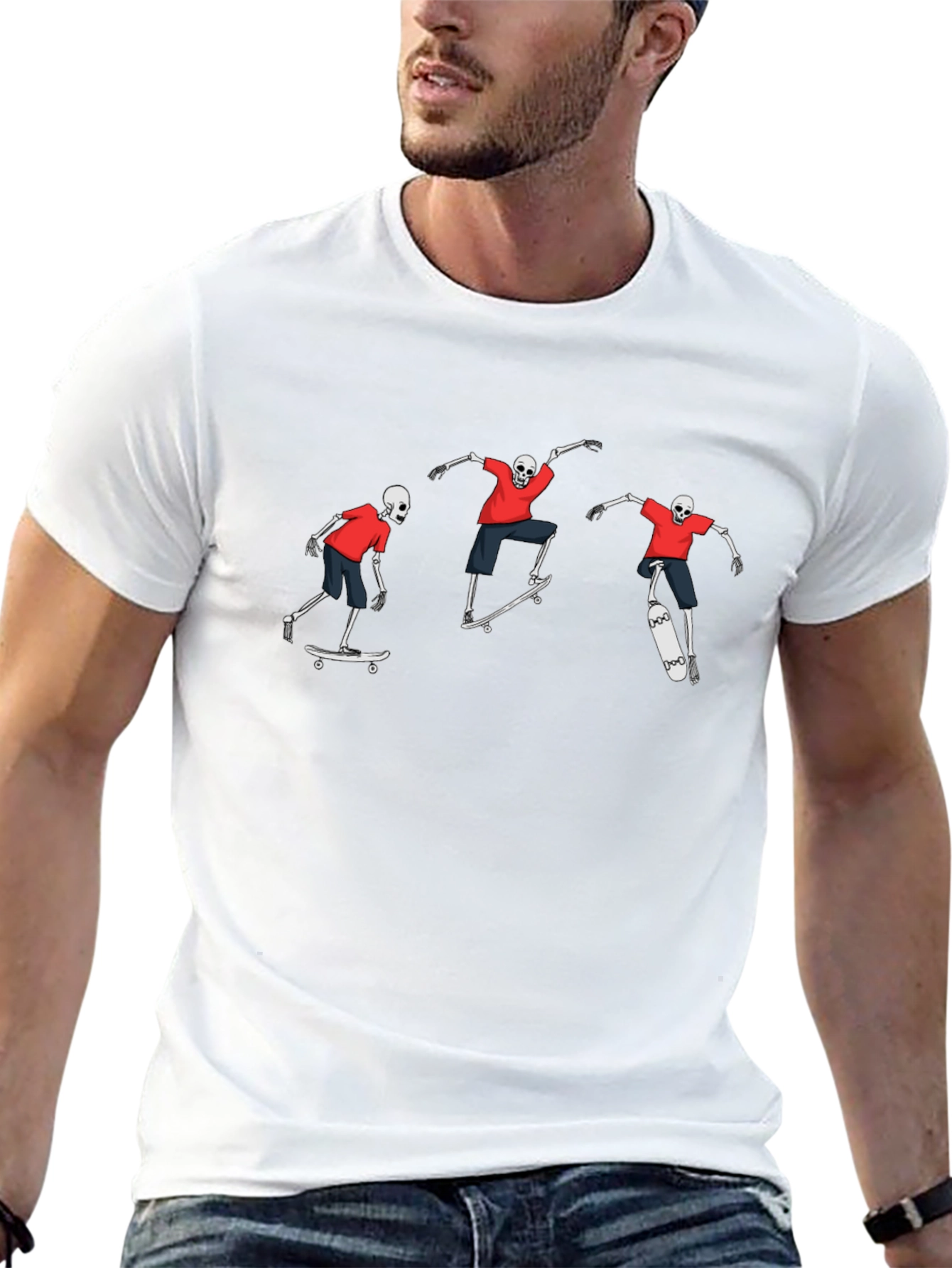 Skeleton Skateboarder Black T-Shirt