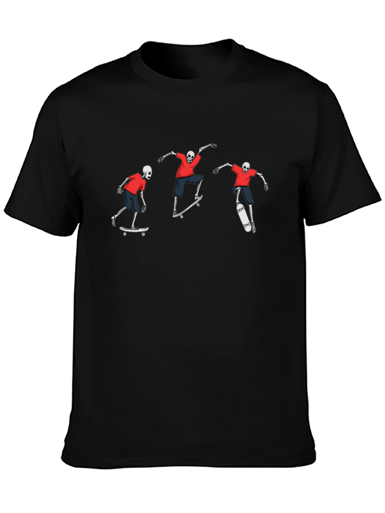 Skeleton Skateboarder Black T-Shirt