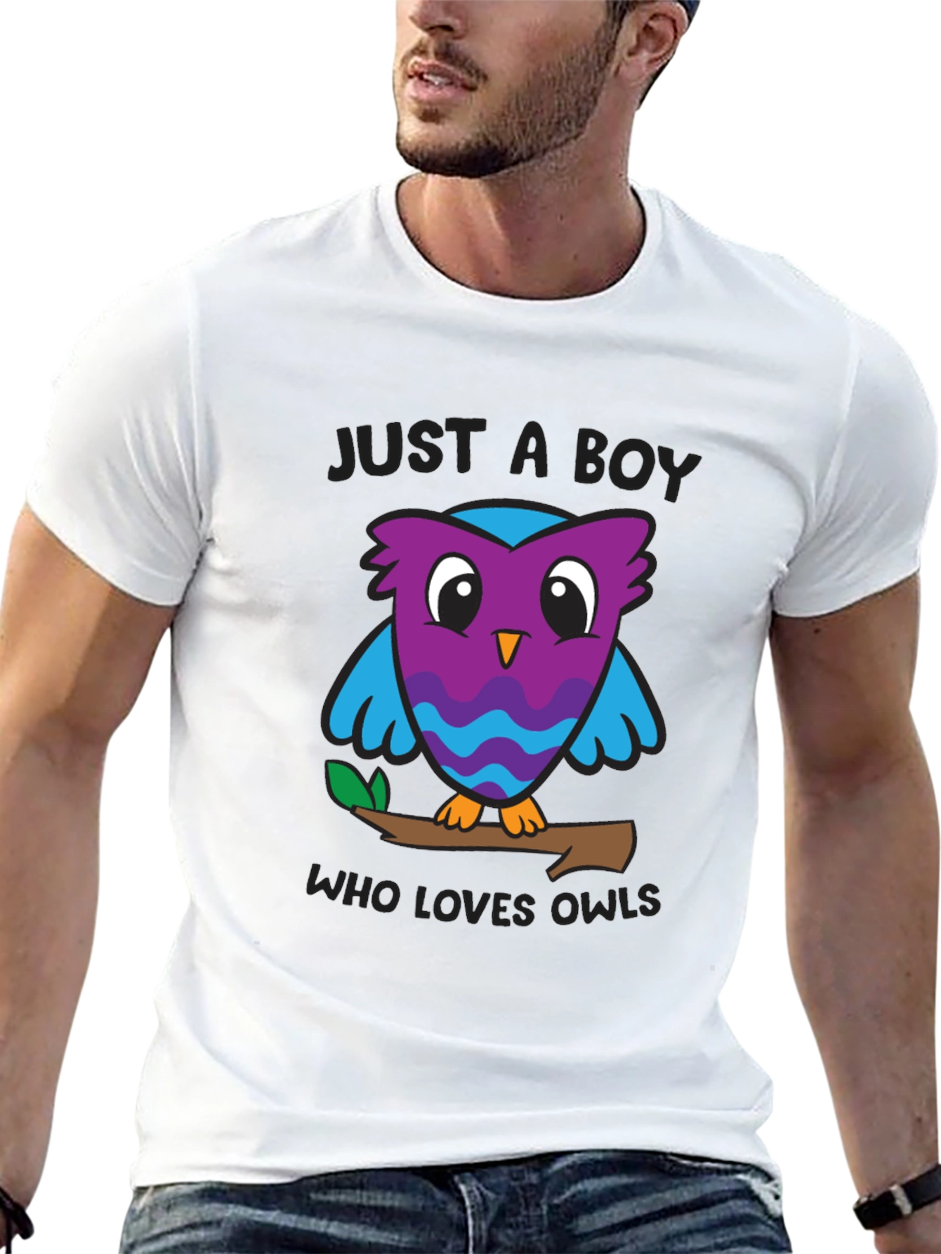 Just A Boy Who Loves Owls Graphic T-Shirt